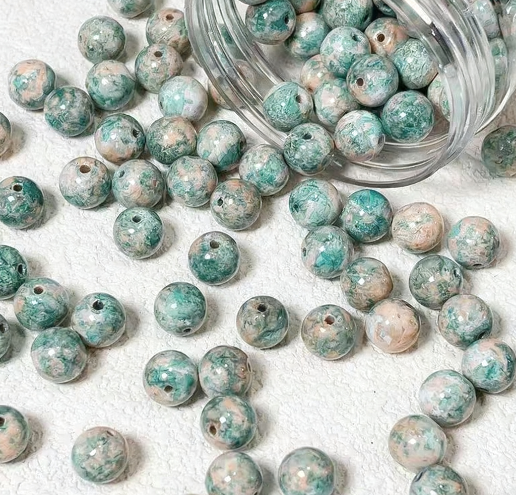 Oil painting beads (10mm 100pcs)