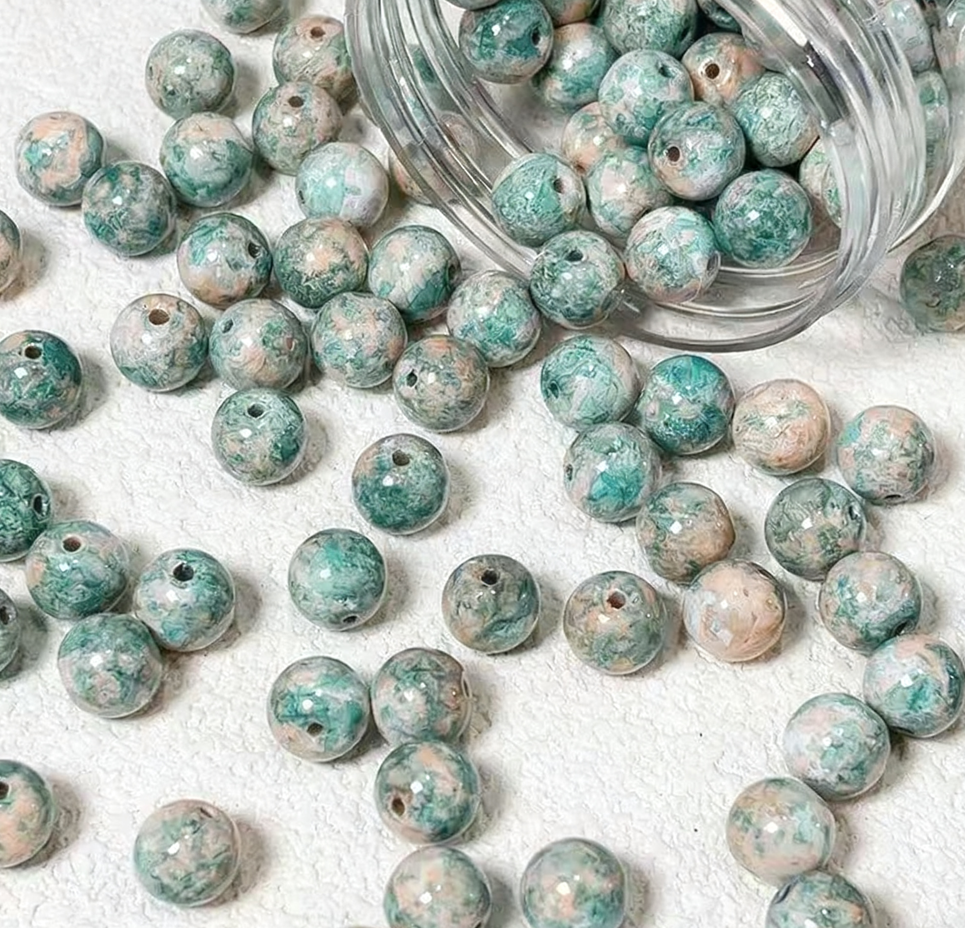 Oil painting beads (10mm 100pcs)