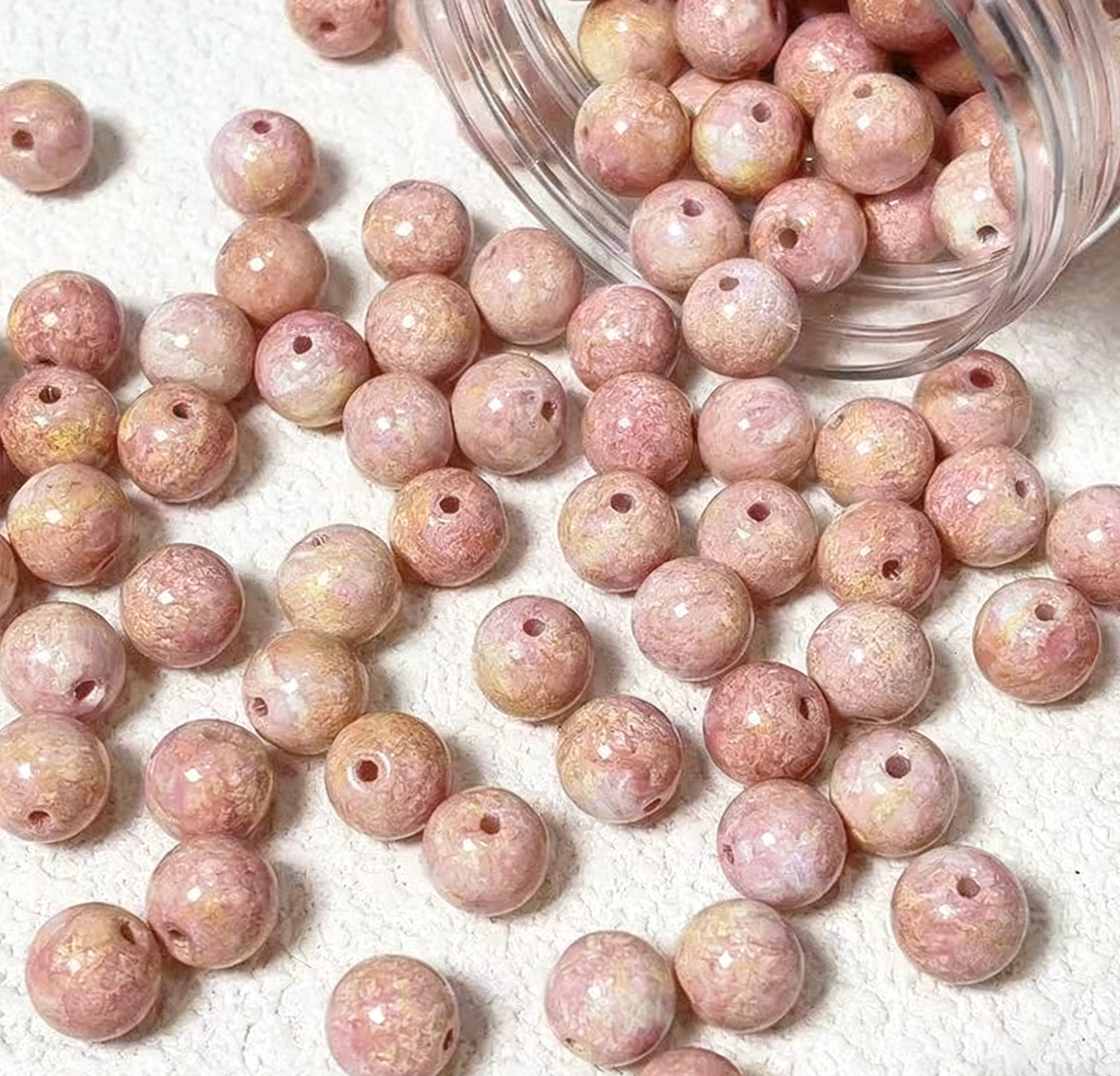 Oil painting beads (10mm 100pcs)