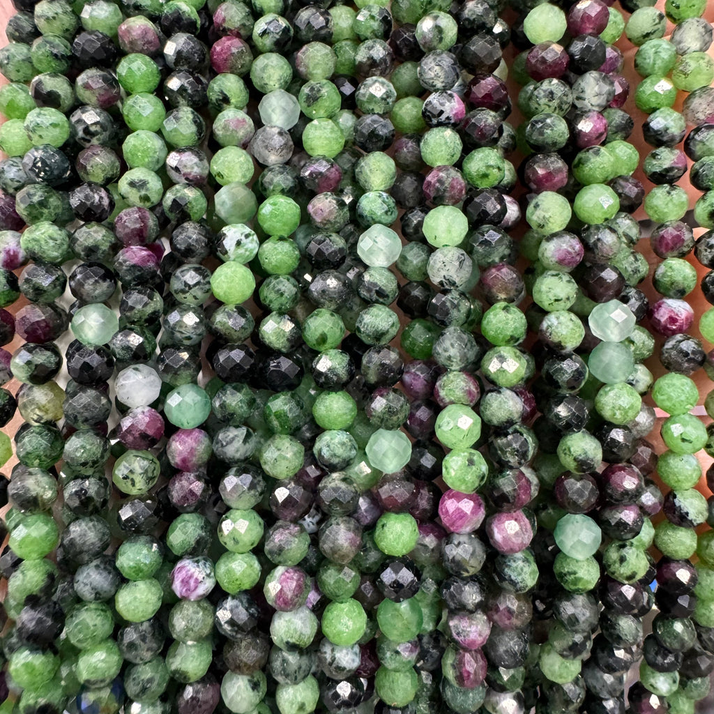 Natural crystal faceted beads 4mm