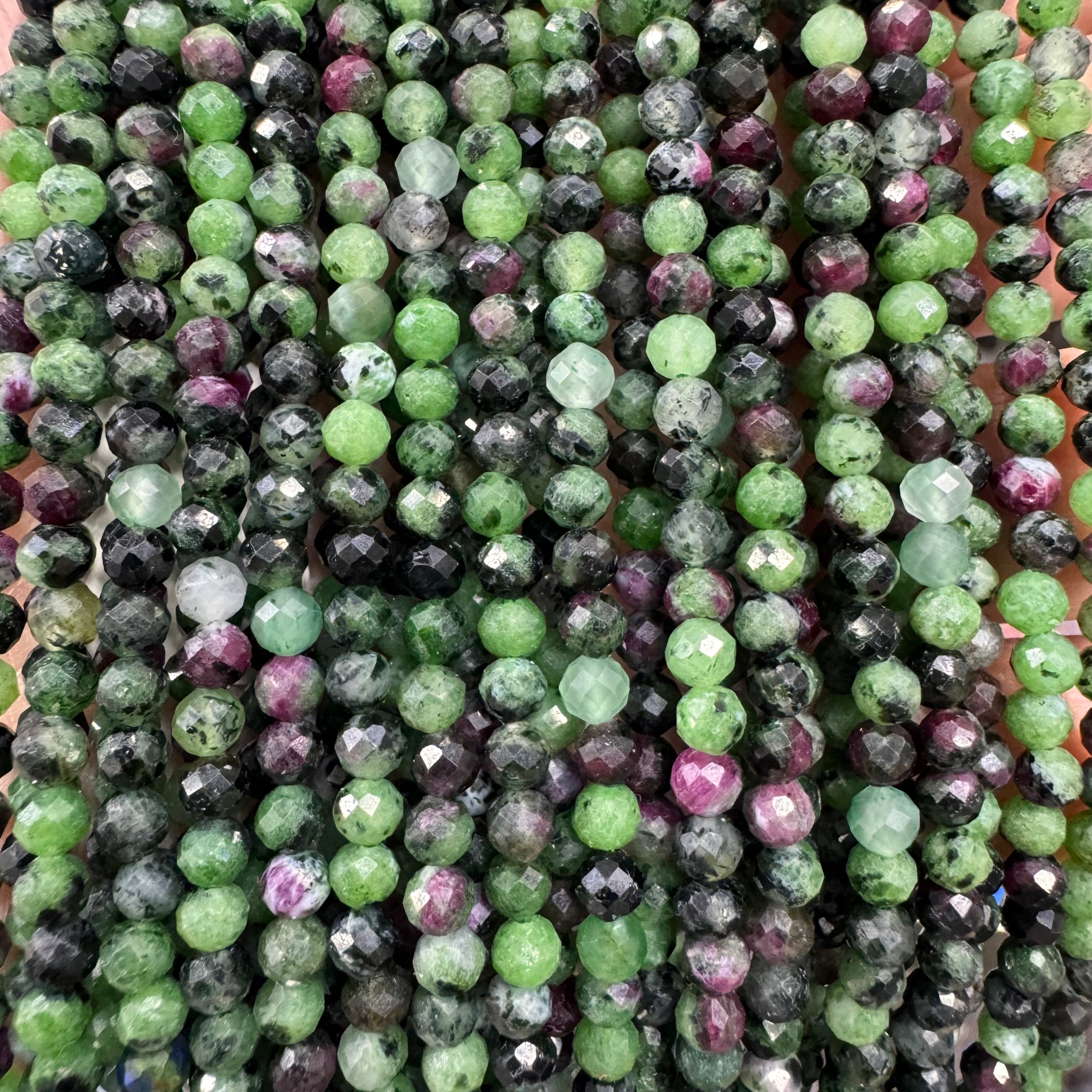 Natural crystal faceted beads 4mm