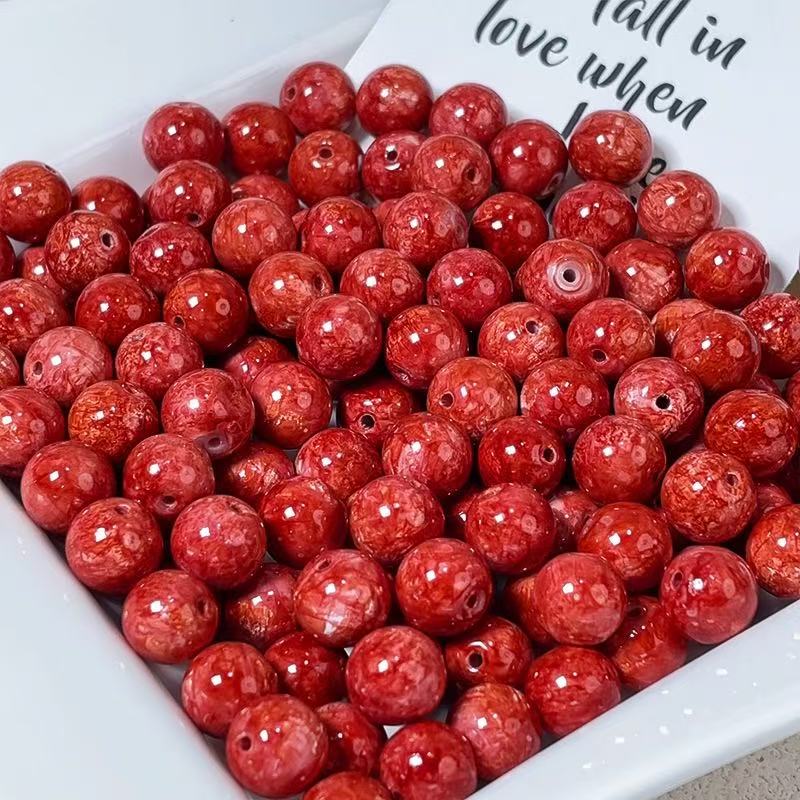 Oil painting beads (10mm 100pcs)