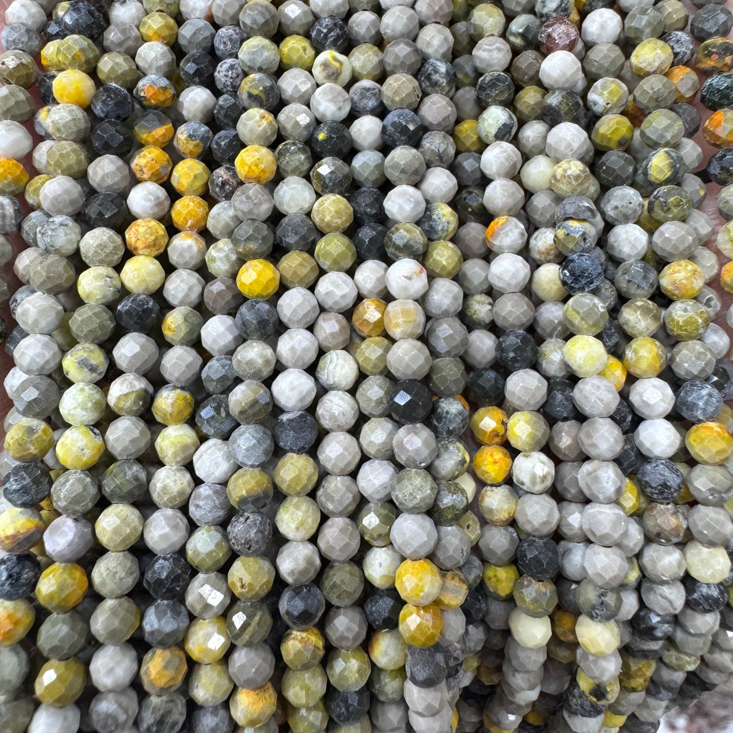 Natural crystal faceted beads 4mm