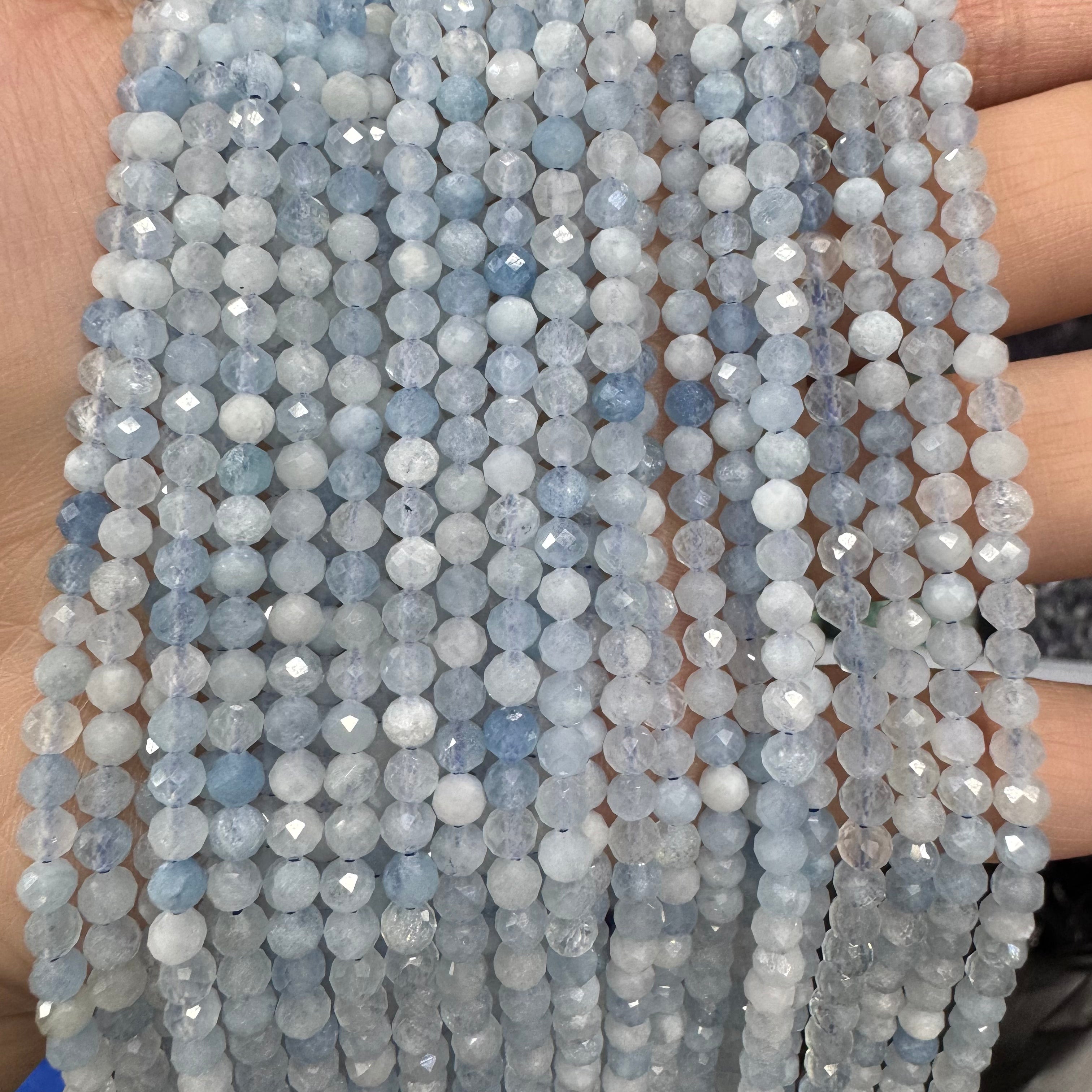 Natural crystal faceted beads 4mm