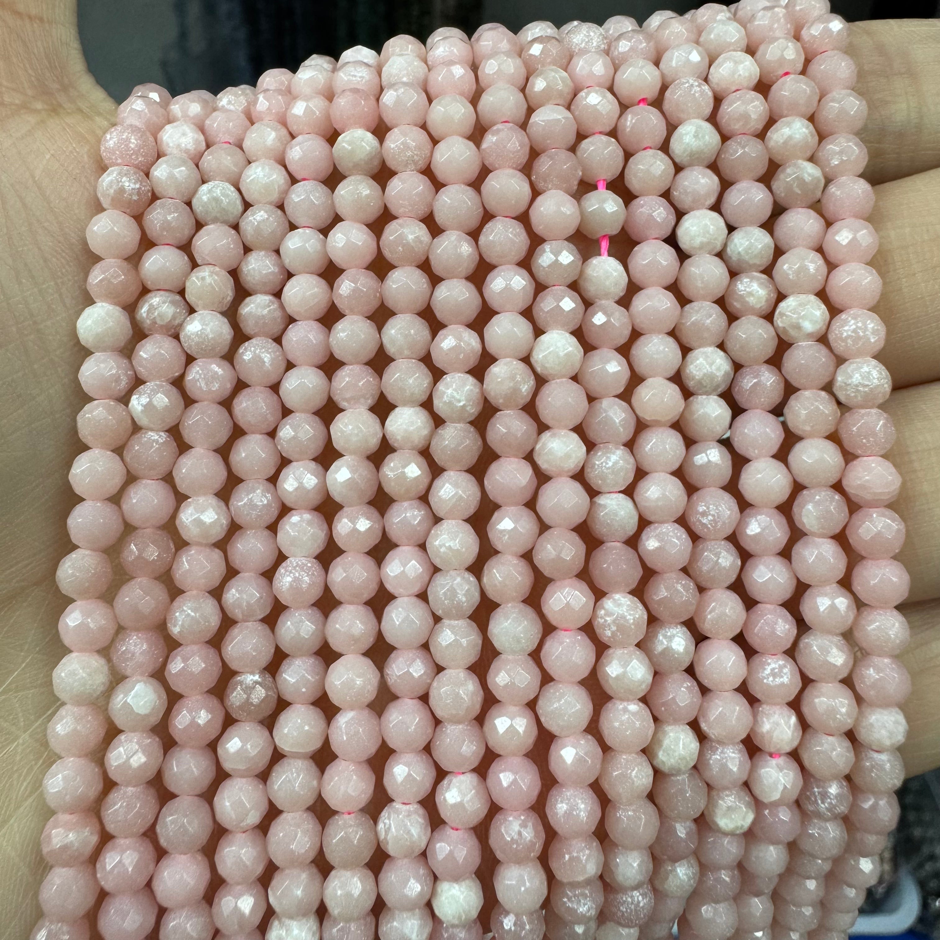 Natural crystal faceted beads 4mm