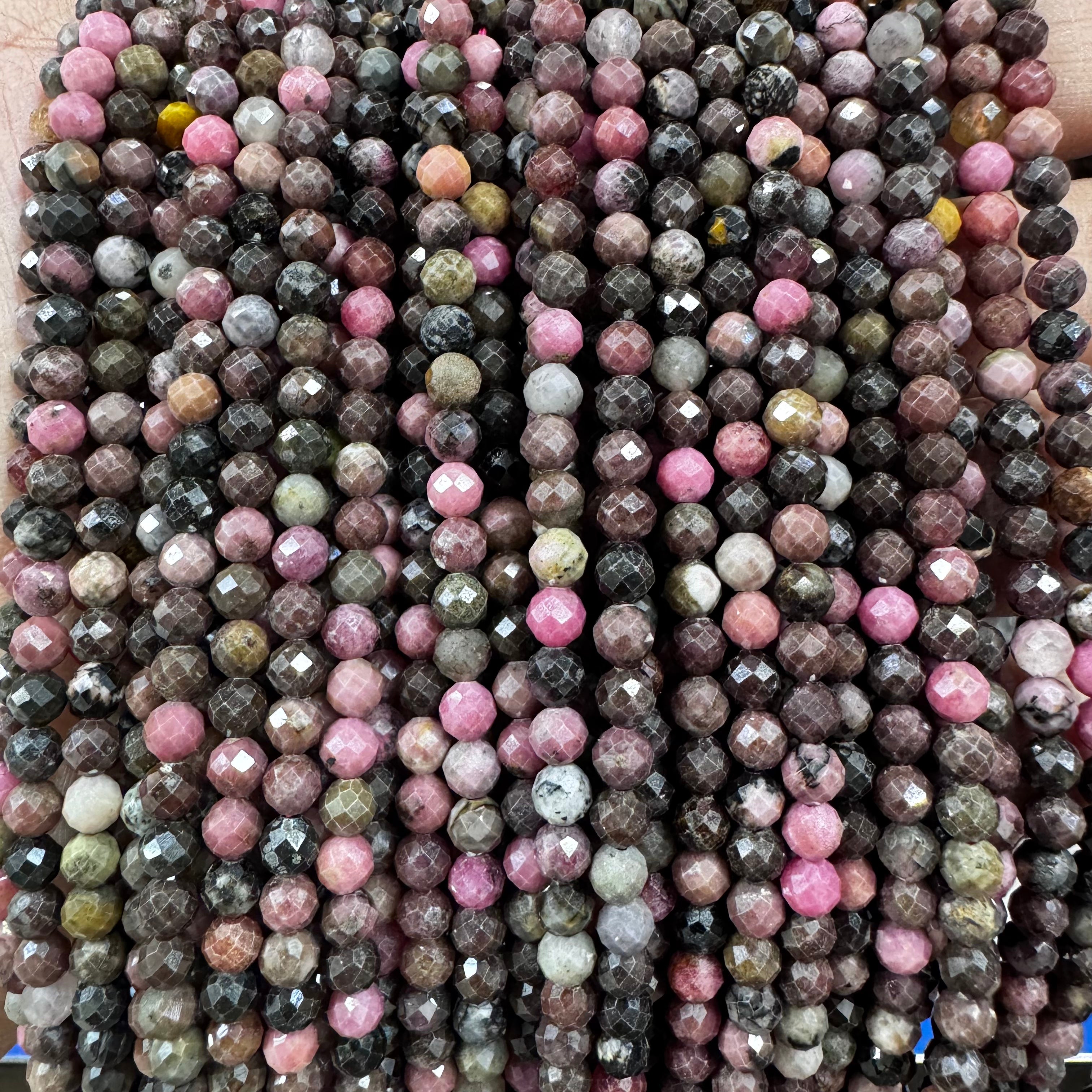 Natural crystal faceted beads 4mm