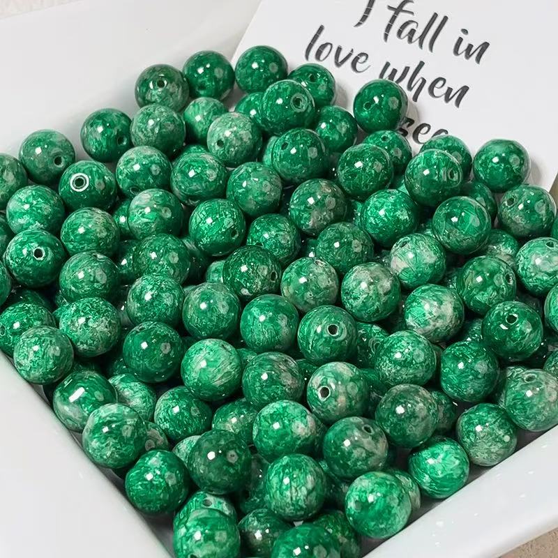 Oil painting beads (10mm 100pcs)
