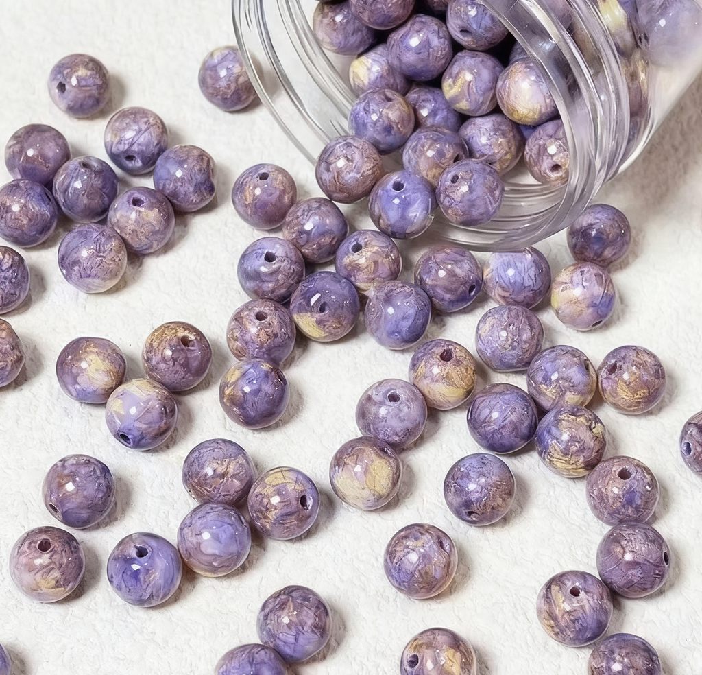 Oil painting beads (10mm 100pcs)