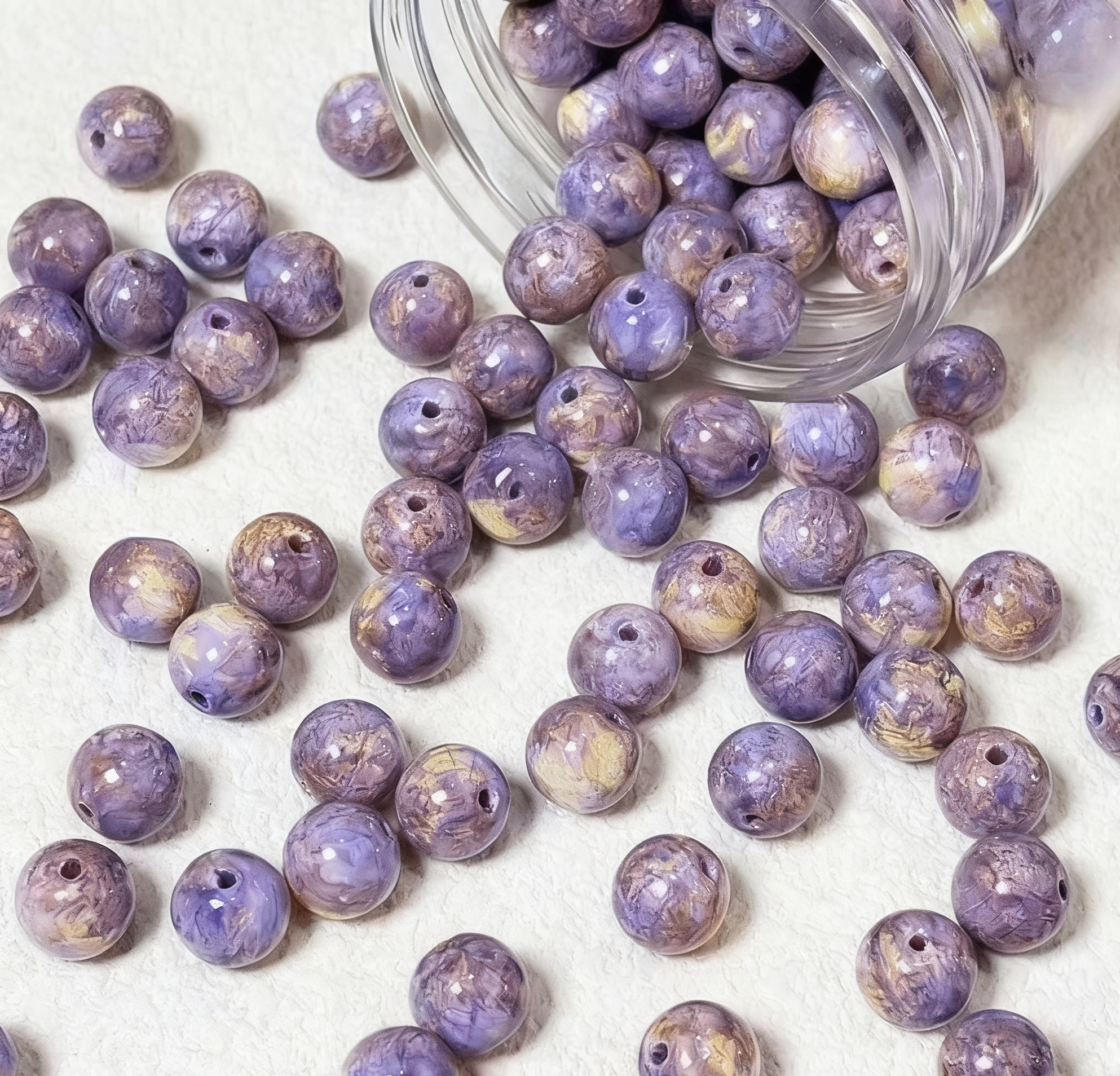Oil painting beads (10mm 100pcs)