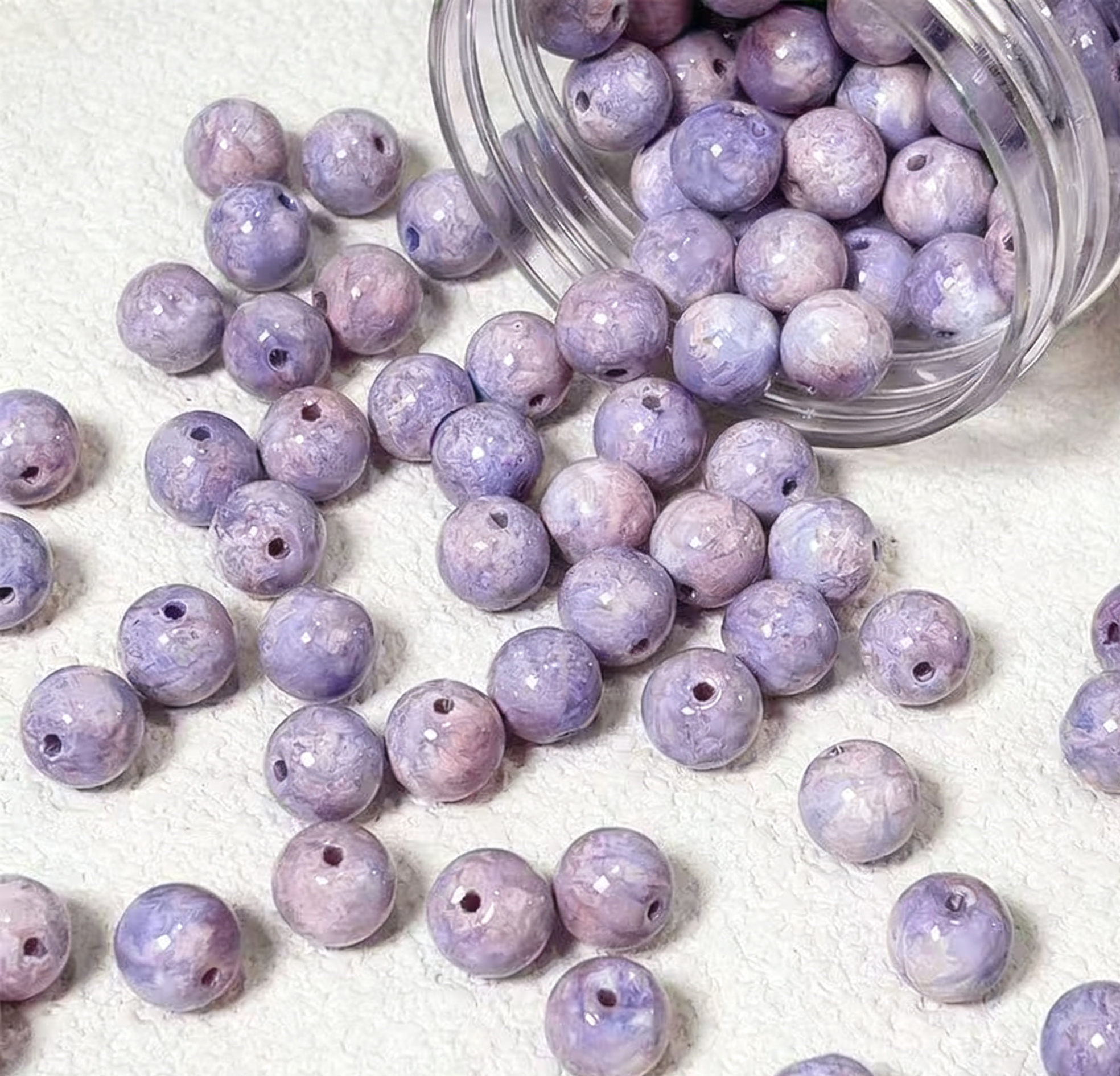 Oil painting beads (10mm 100pcs)