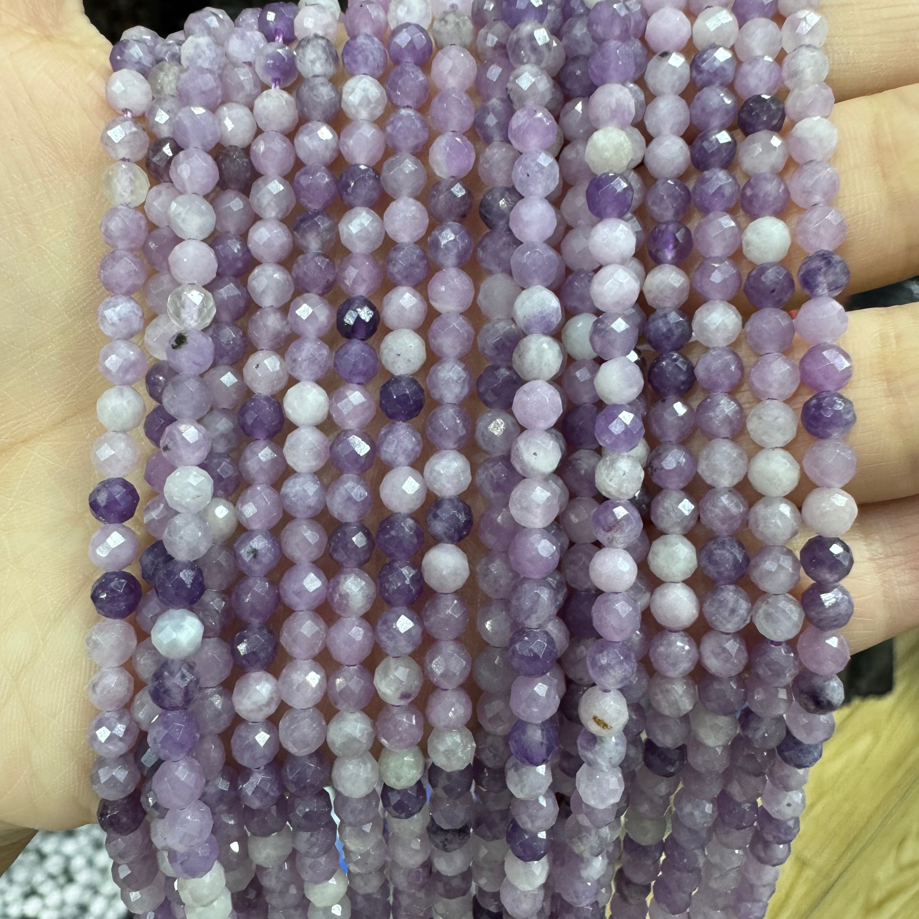 Natural crystal faceted beads 4mm