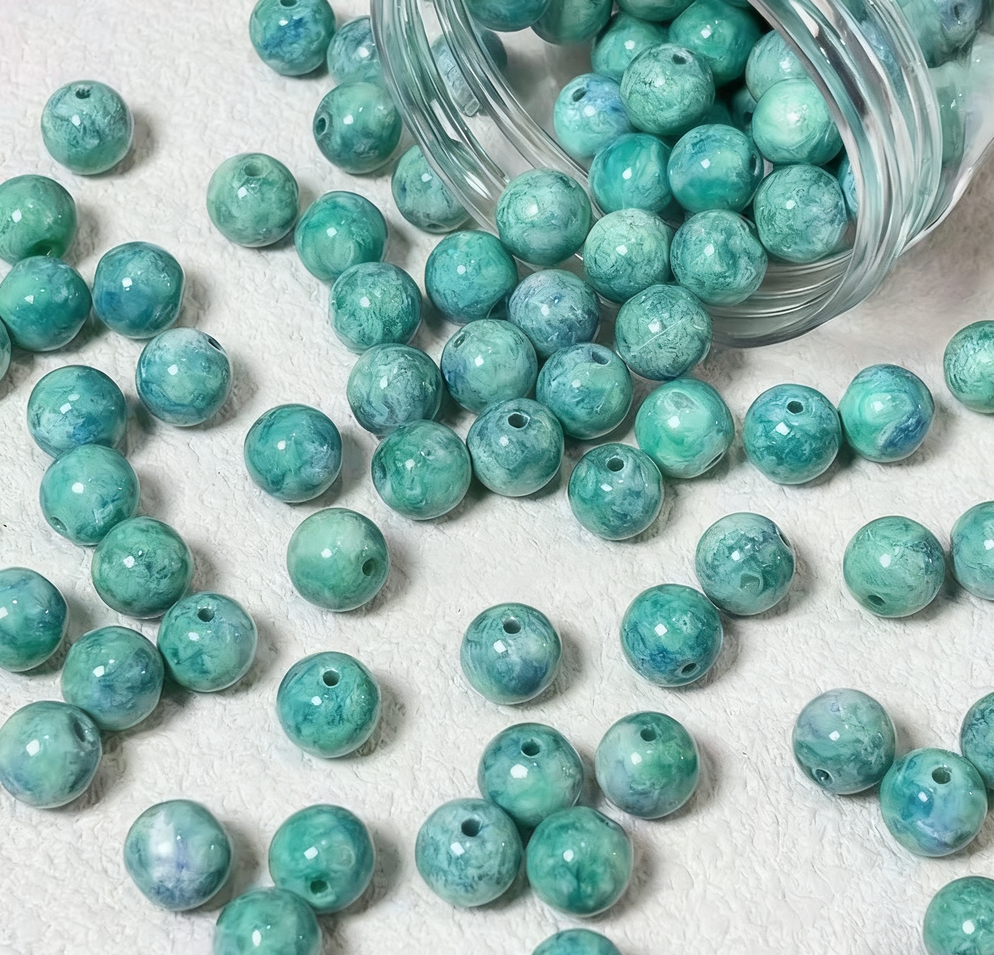 Oil painting beads (10mm 100pcs)
