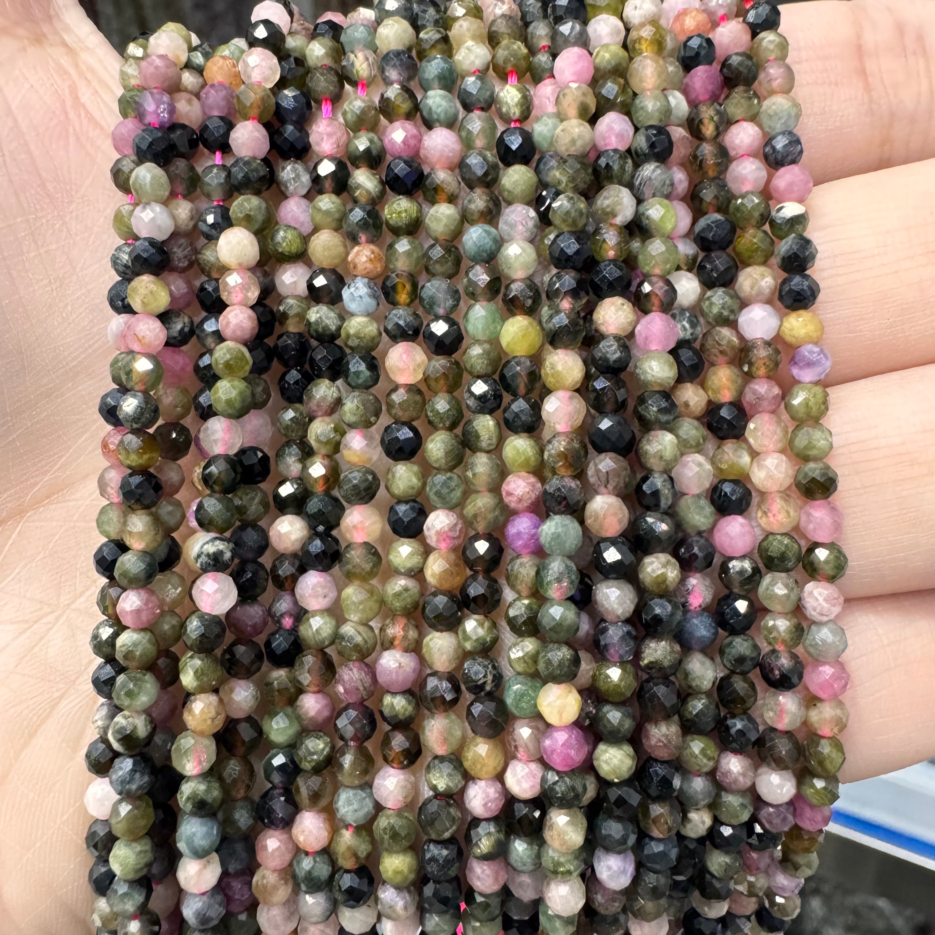 Natural crystal faceted beads 4mm