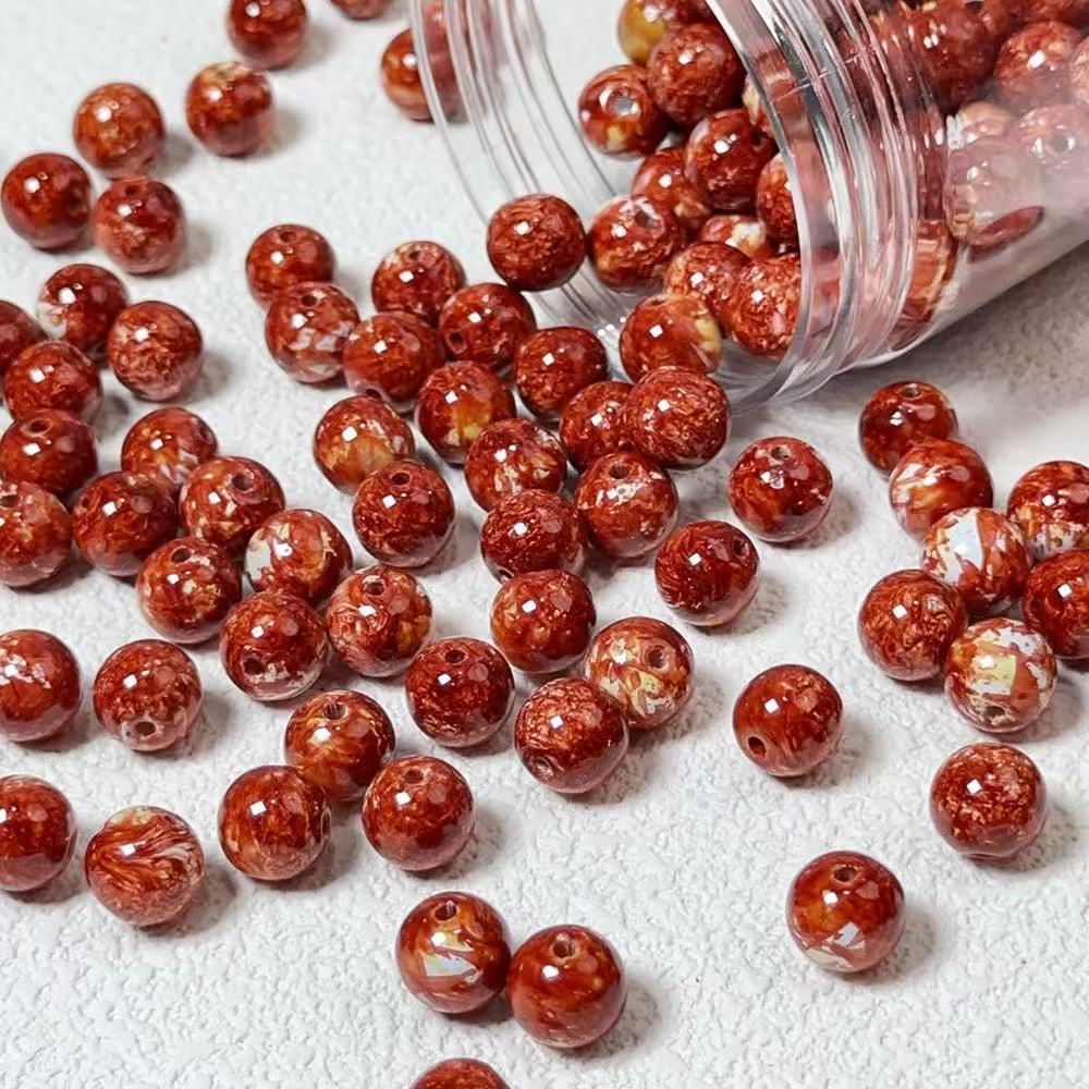 Oil painting beads (10mm 100pcs)