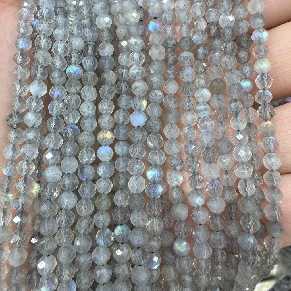 Natural crystal faceted beads 4mm