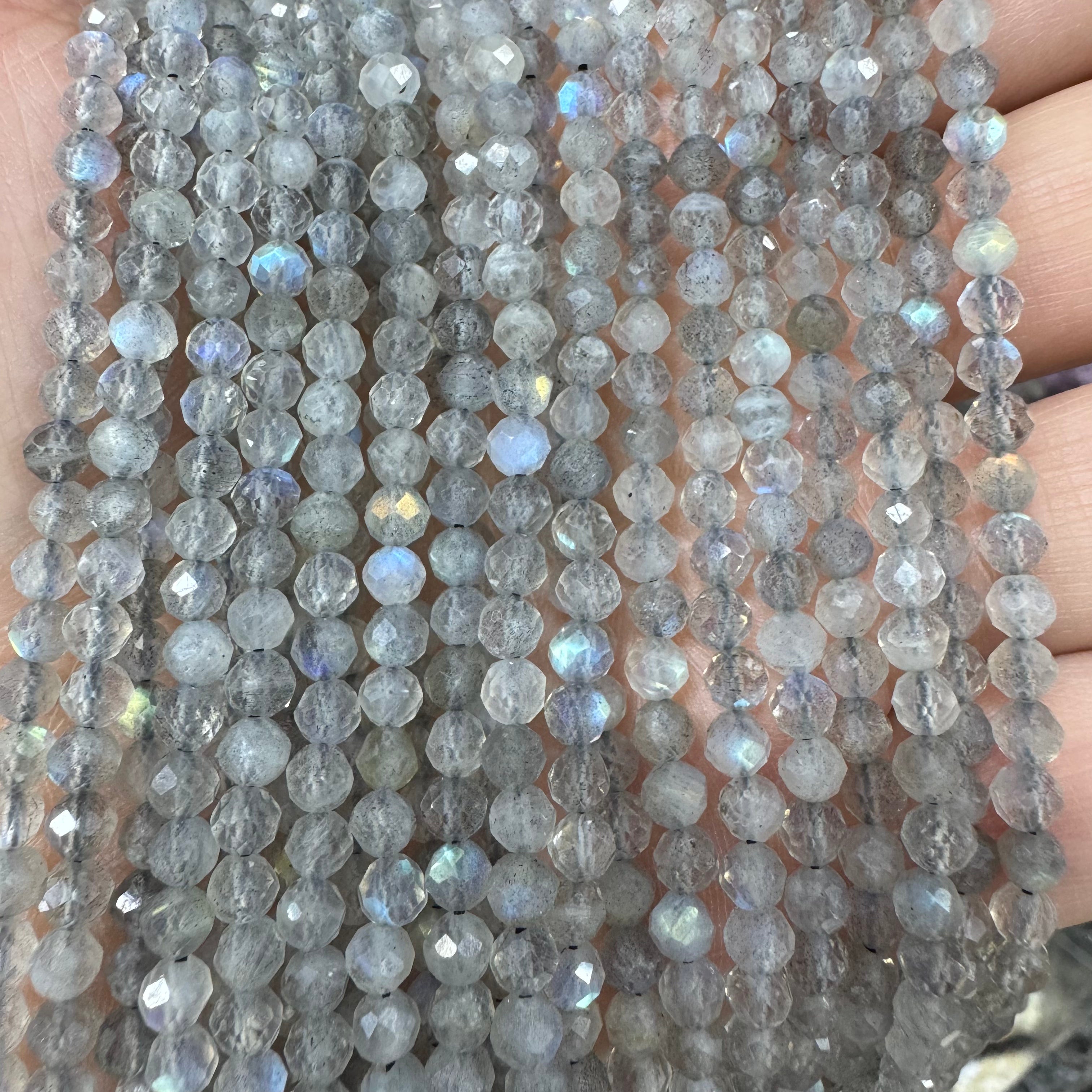 Natural crystal faceted beads 4mm