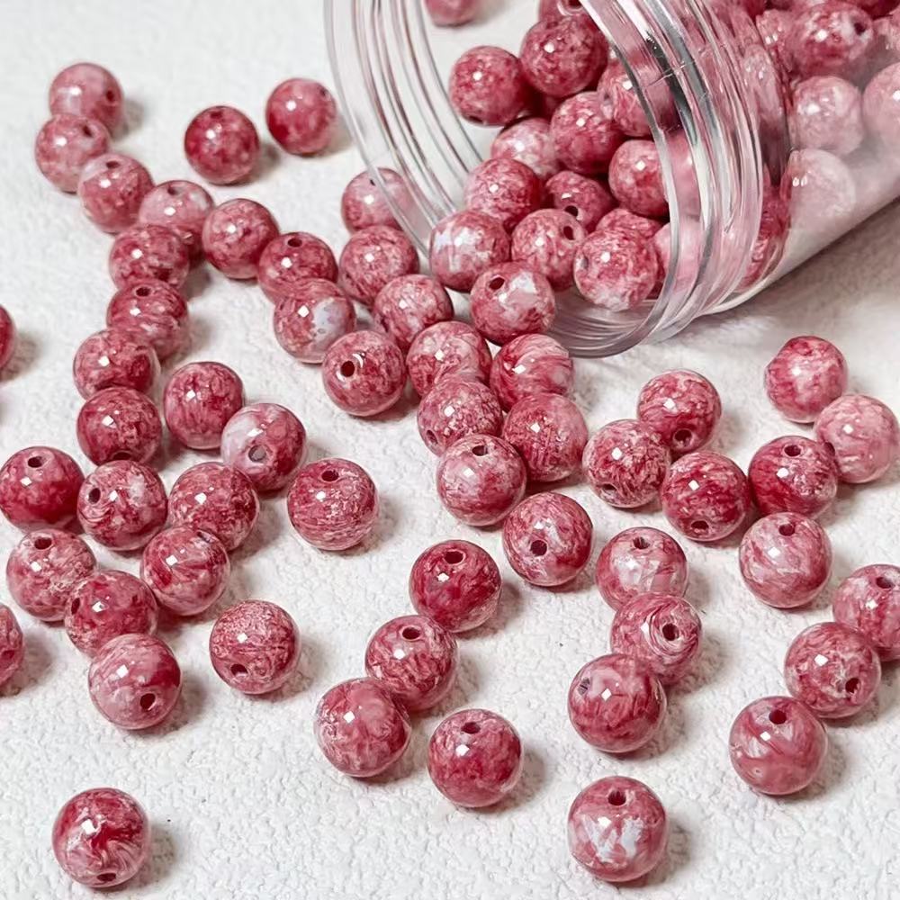 Oil painting beads (10mm 100pcs)