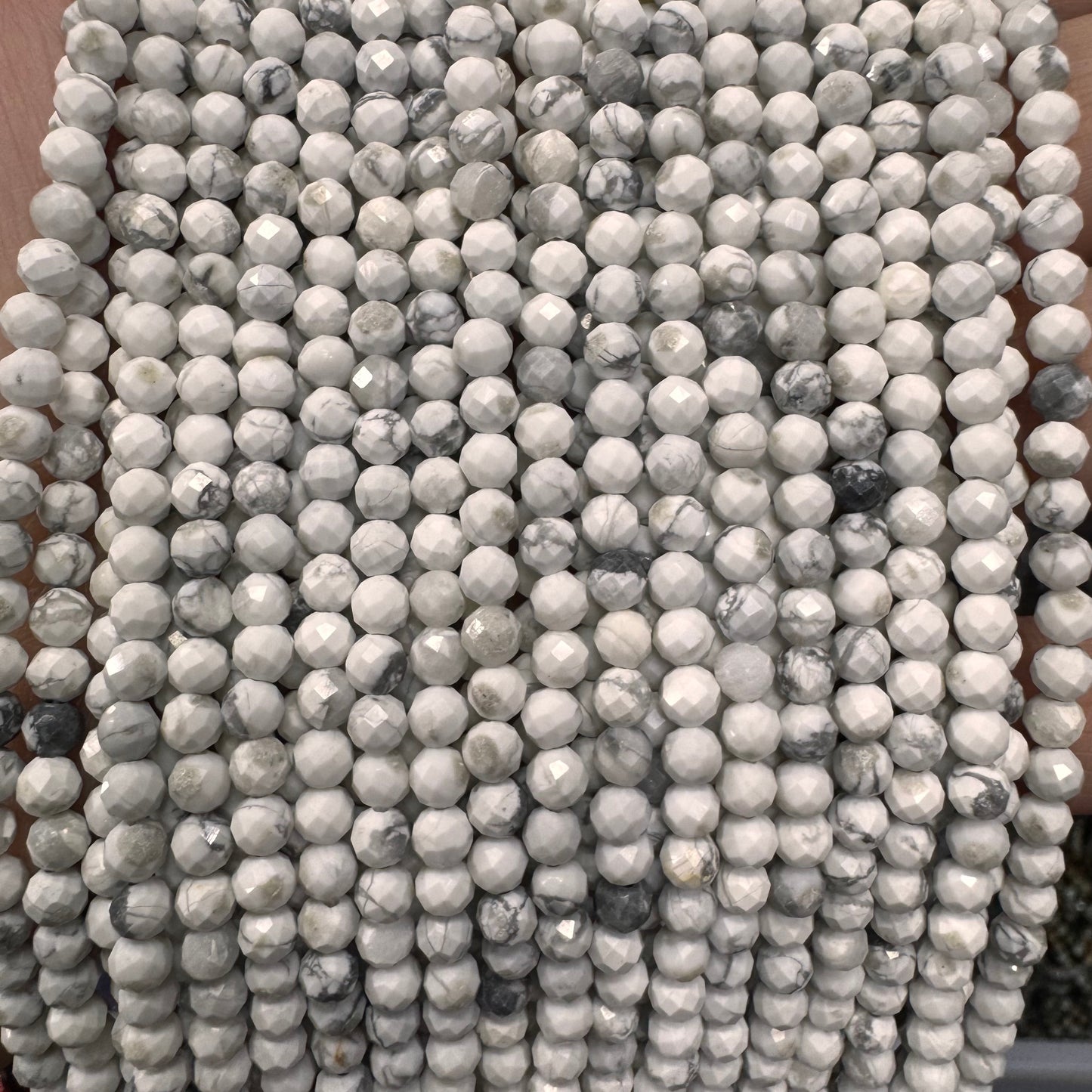 Natural crystal faceted beads 4mm