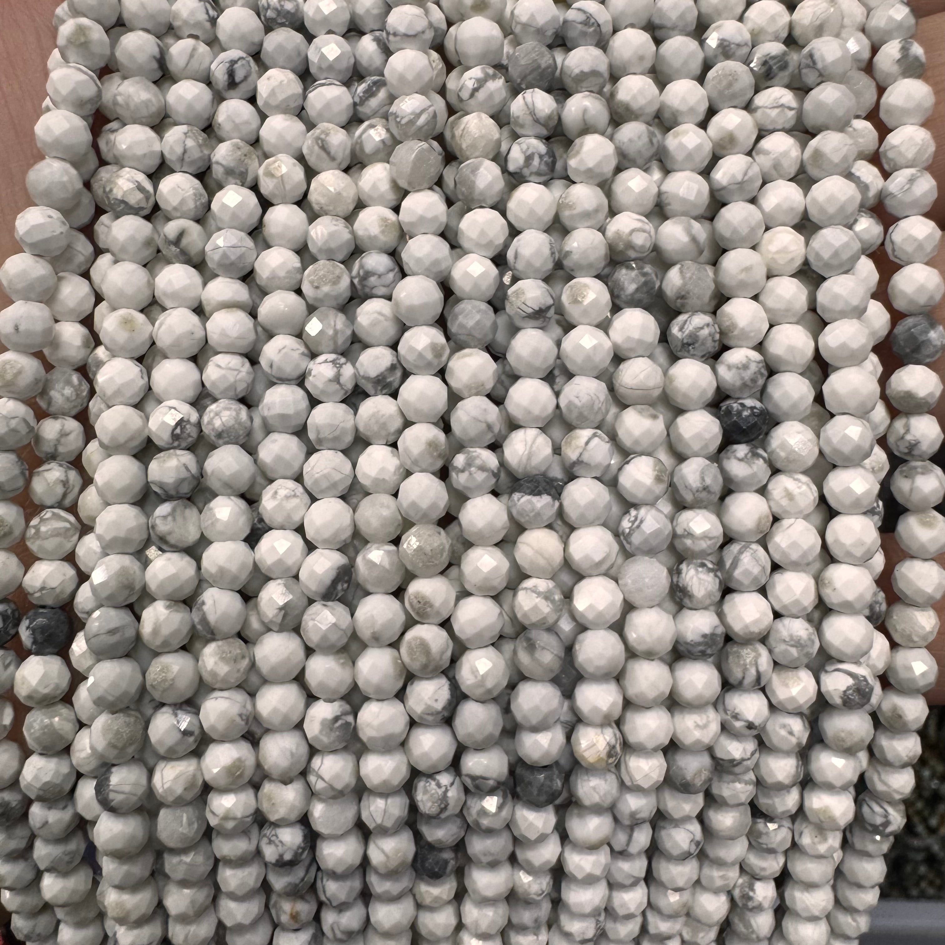 Natural crystal faceted beads 4mm
