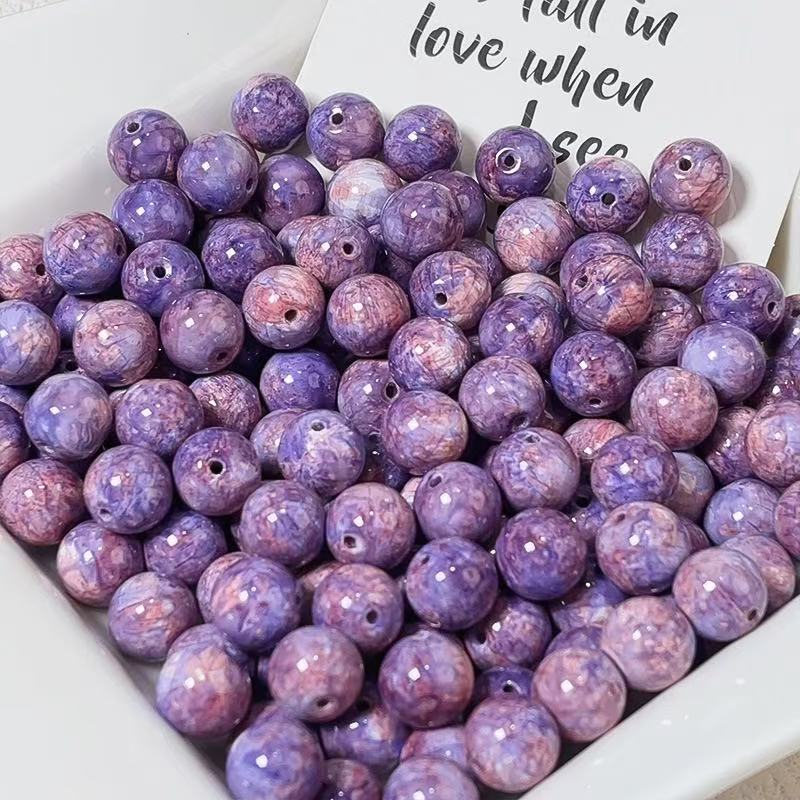 Oil painting beads (10mm 100pcs)