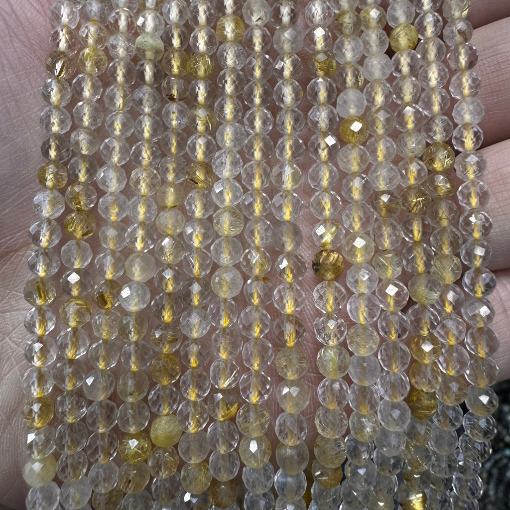 Natural crystal faceted beads 4mm