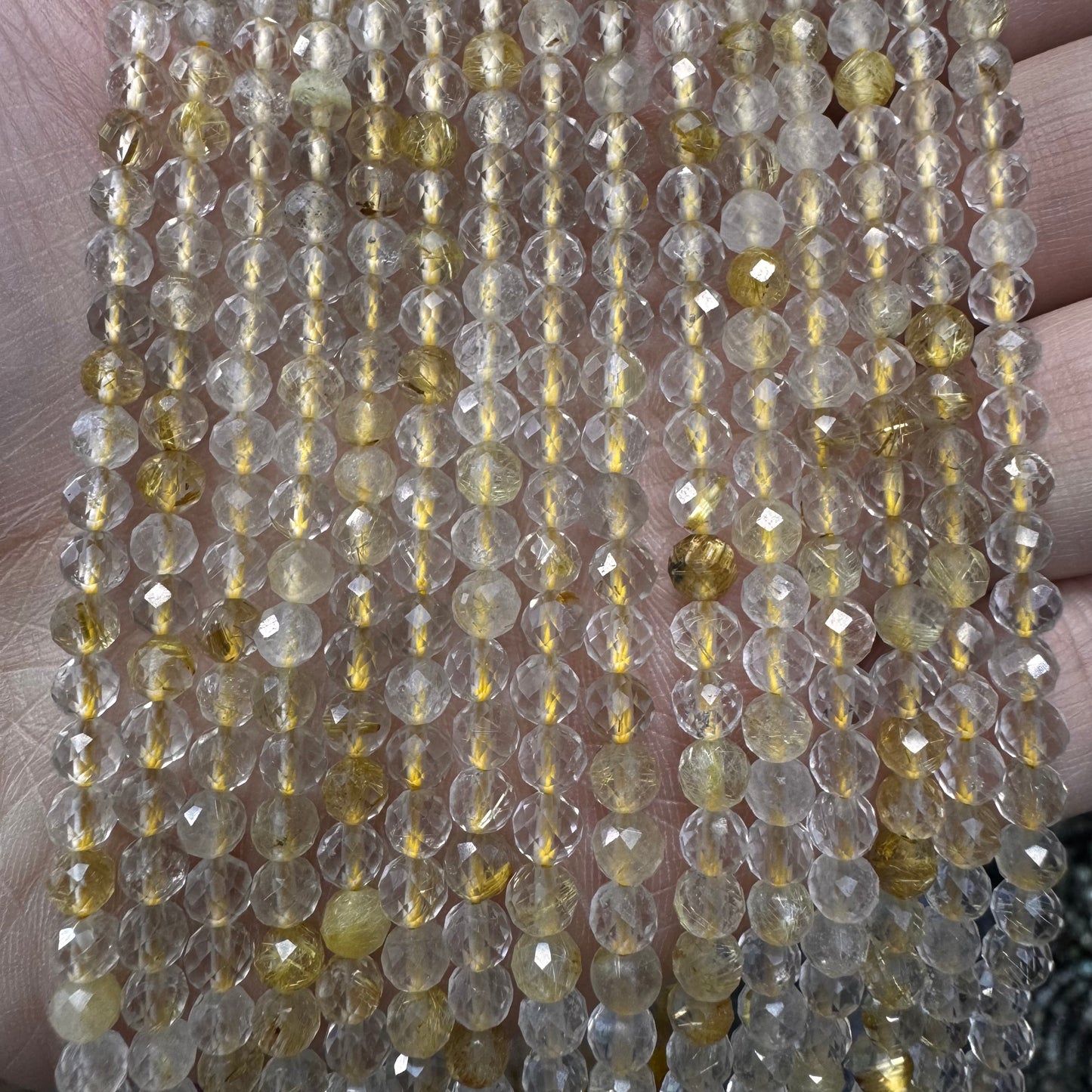 Natural crystal faceted beads 4mm