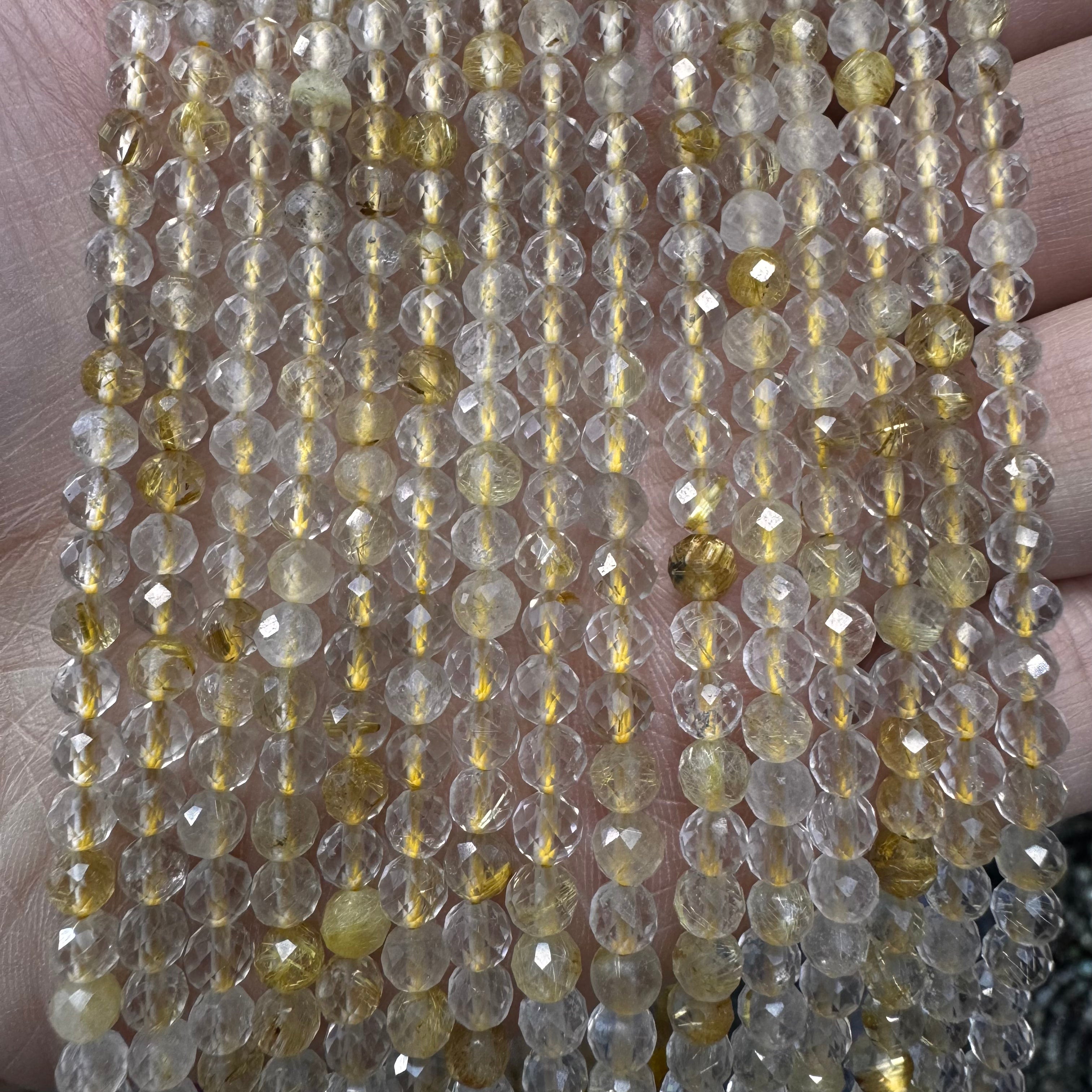 Natural crystal faceted beads 4mm