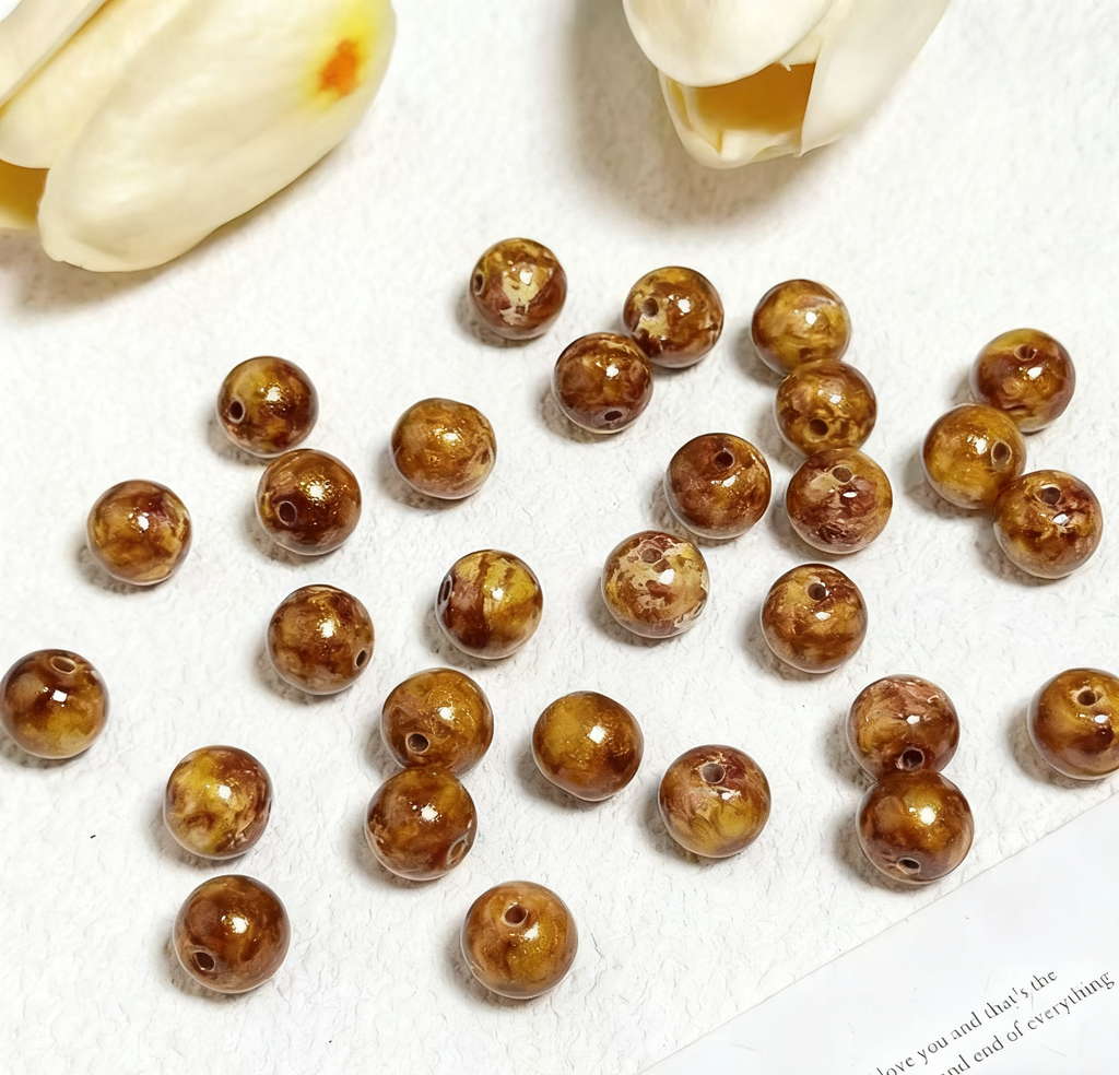 Oil painting beads (10mm 100pcs)