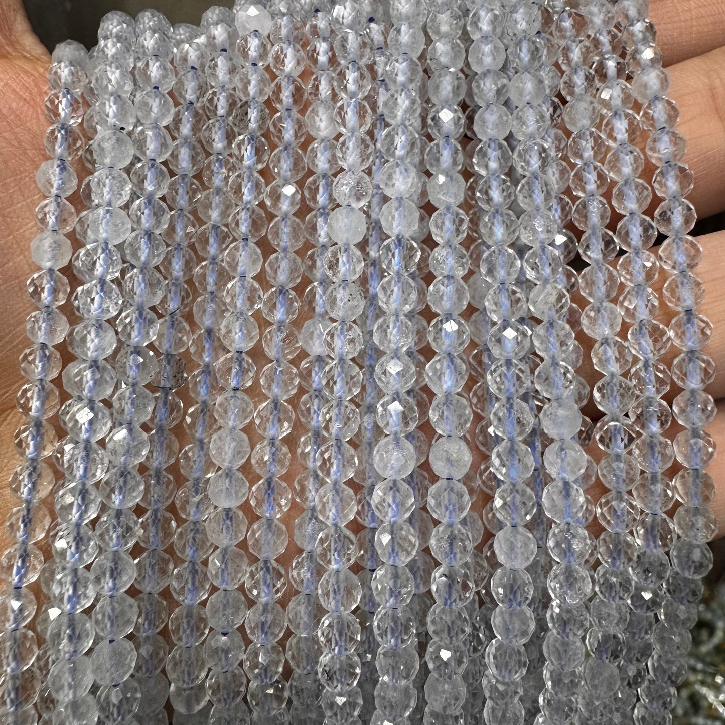 Natural crystal faceted beads 4mm