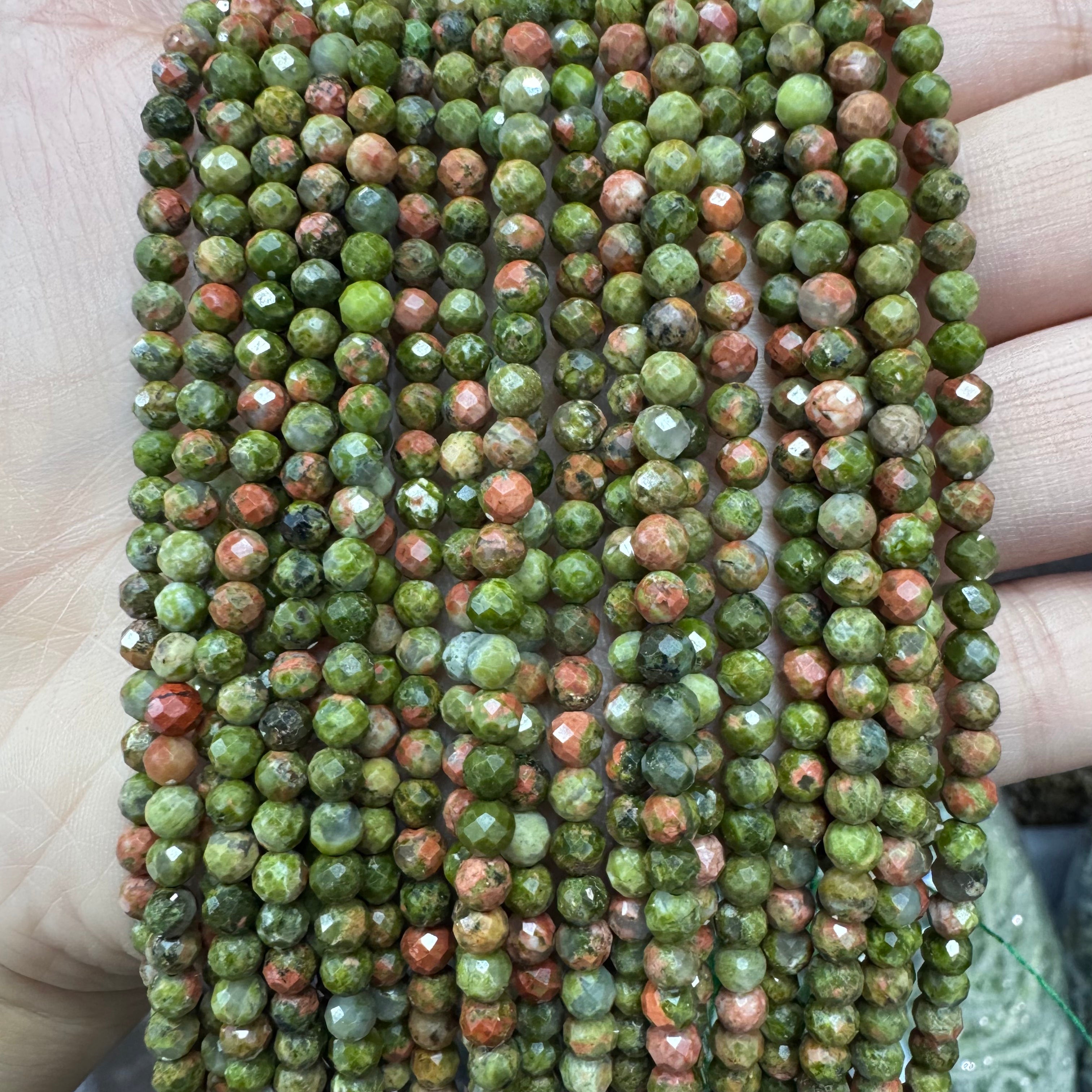Natural crystal faceted beads 4mm