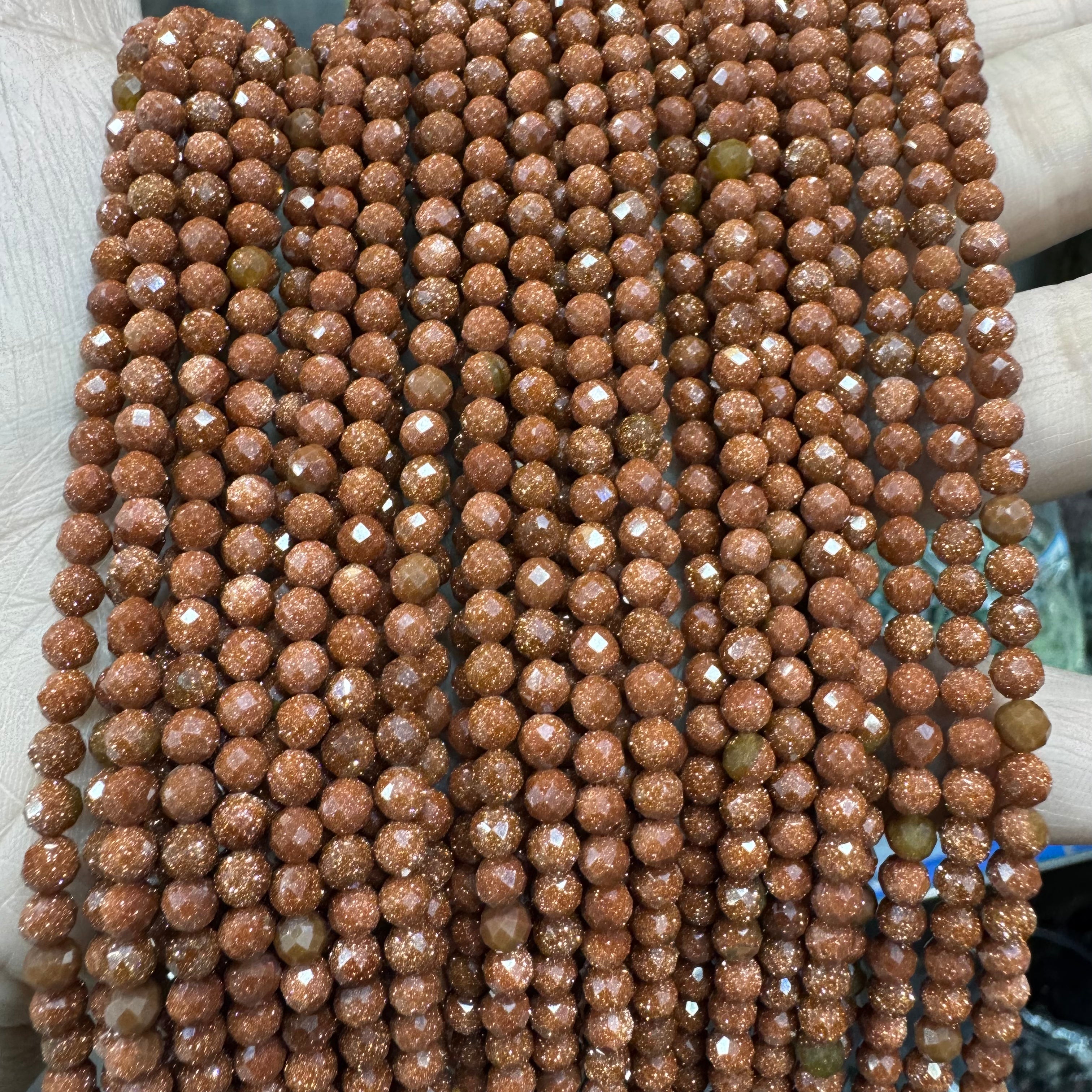 Natural crystal faceted beads 4mm