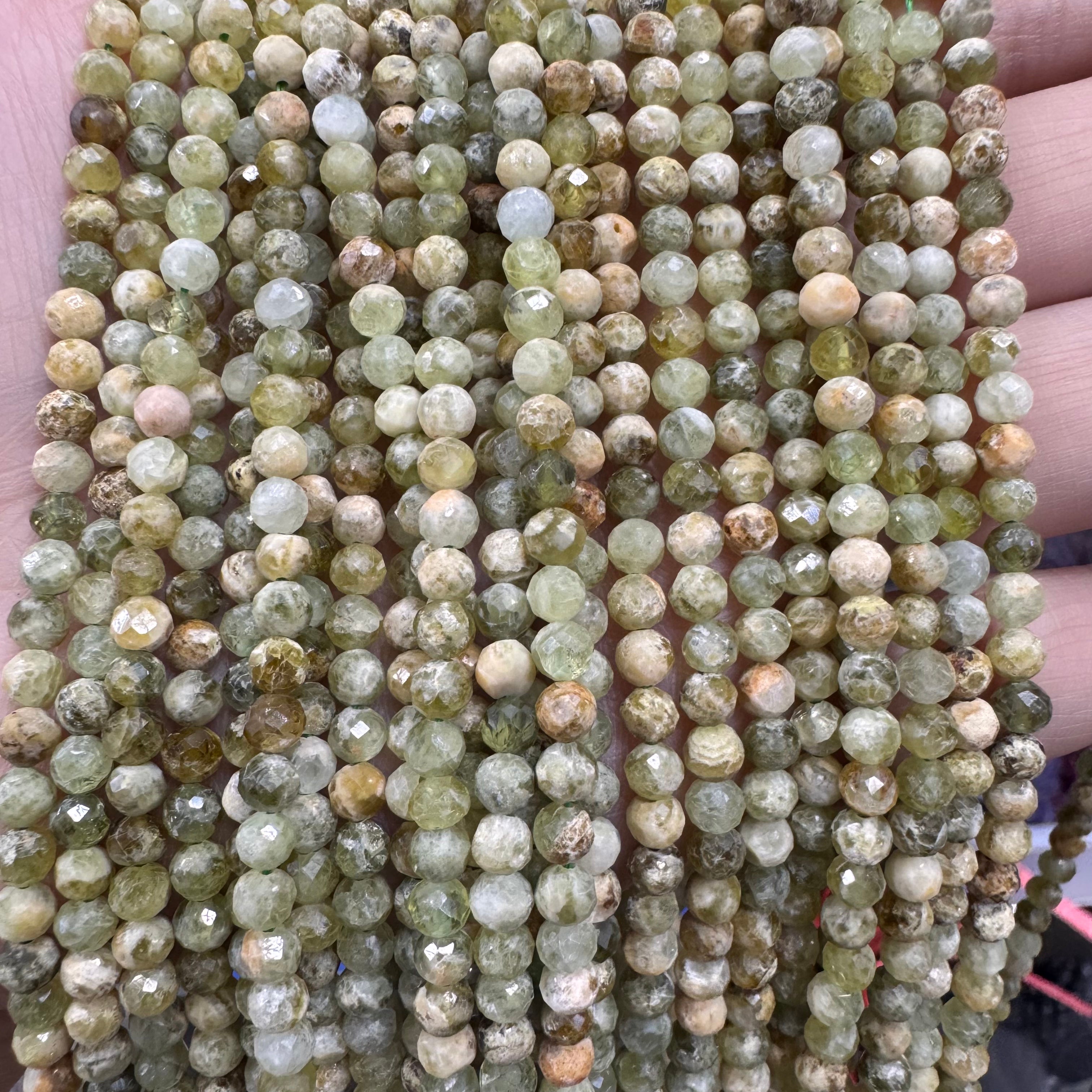Natural crystal faceted beads 4mm