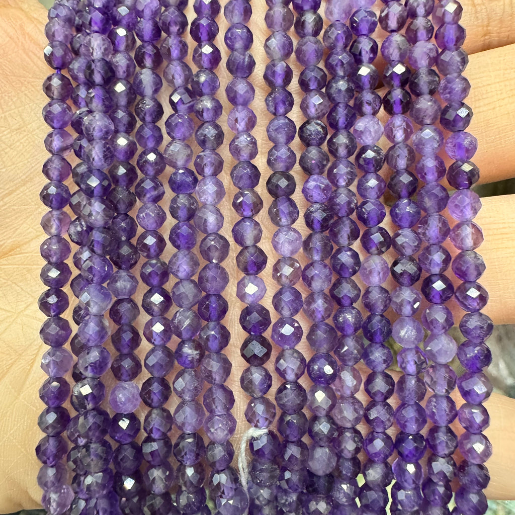 Natural crystal faceted beads 4mm
