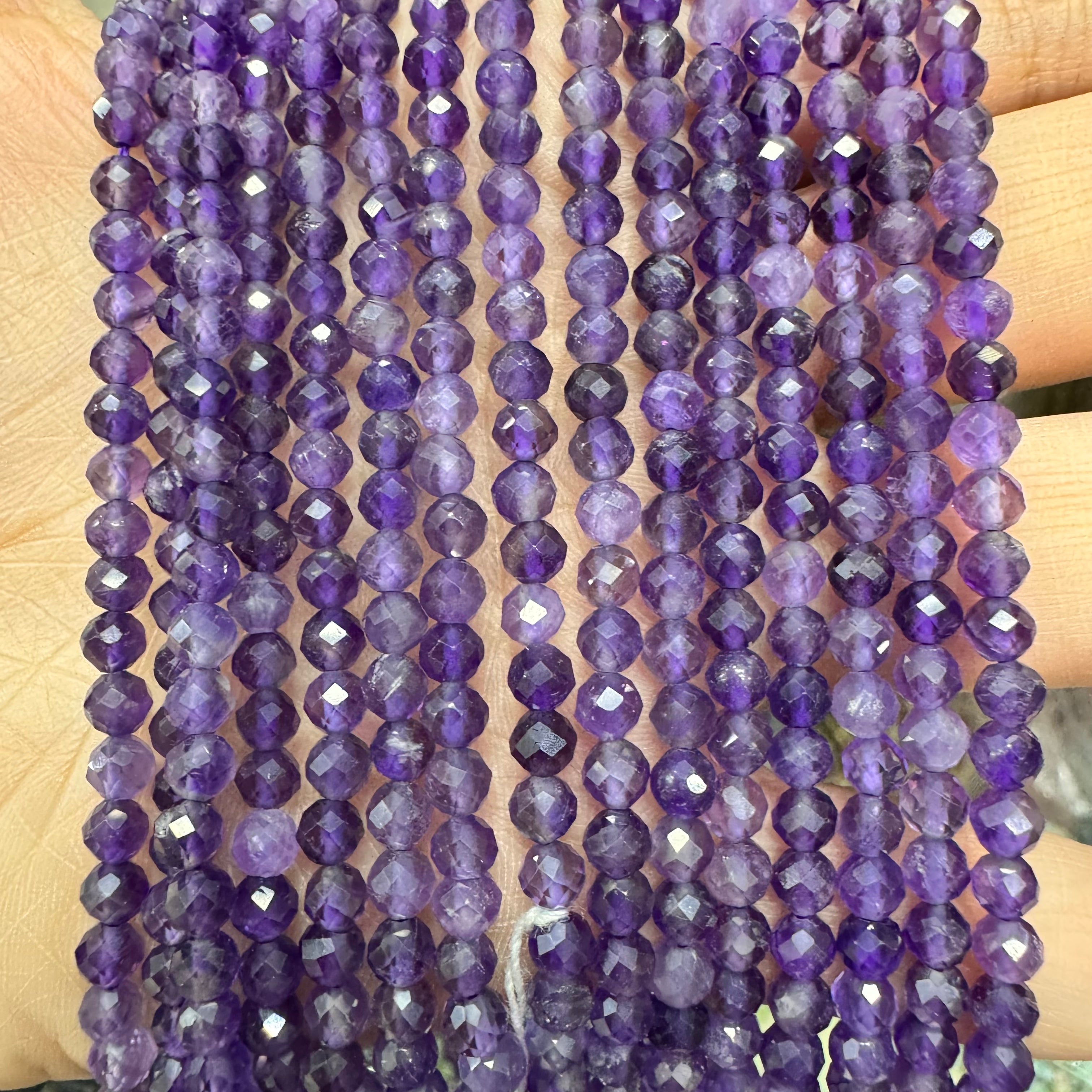 Natural crystal faceted beads 4mm