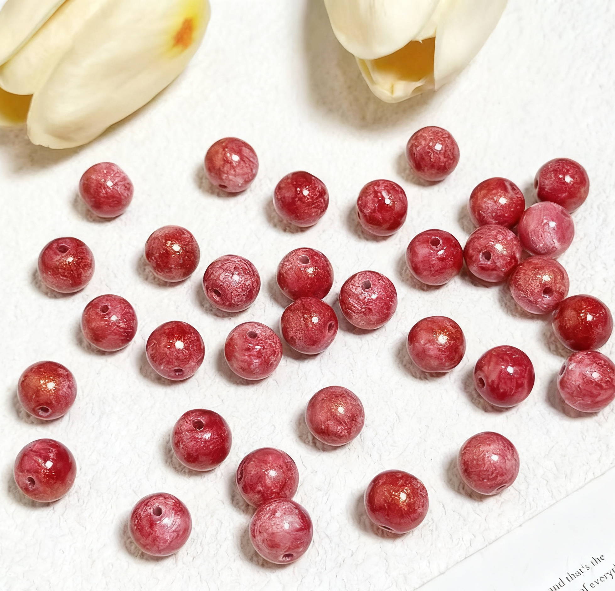 Oil painting beads (10mm 100pcs)
