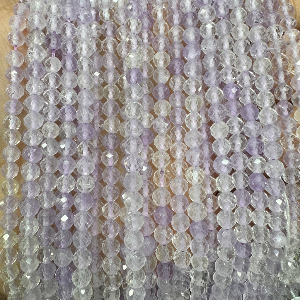 Natural crystal faceted beads 4mm