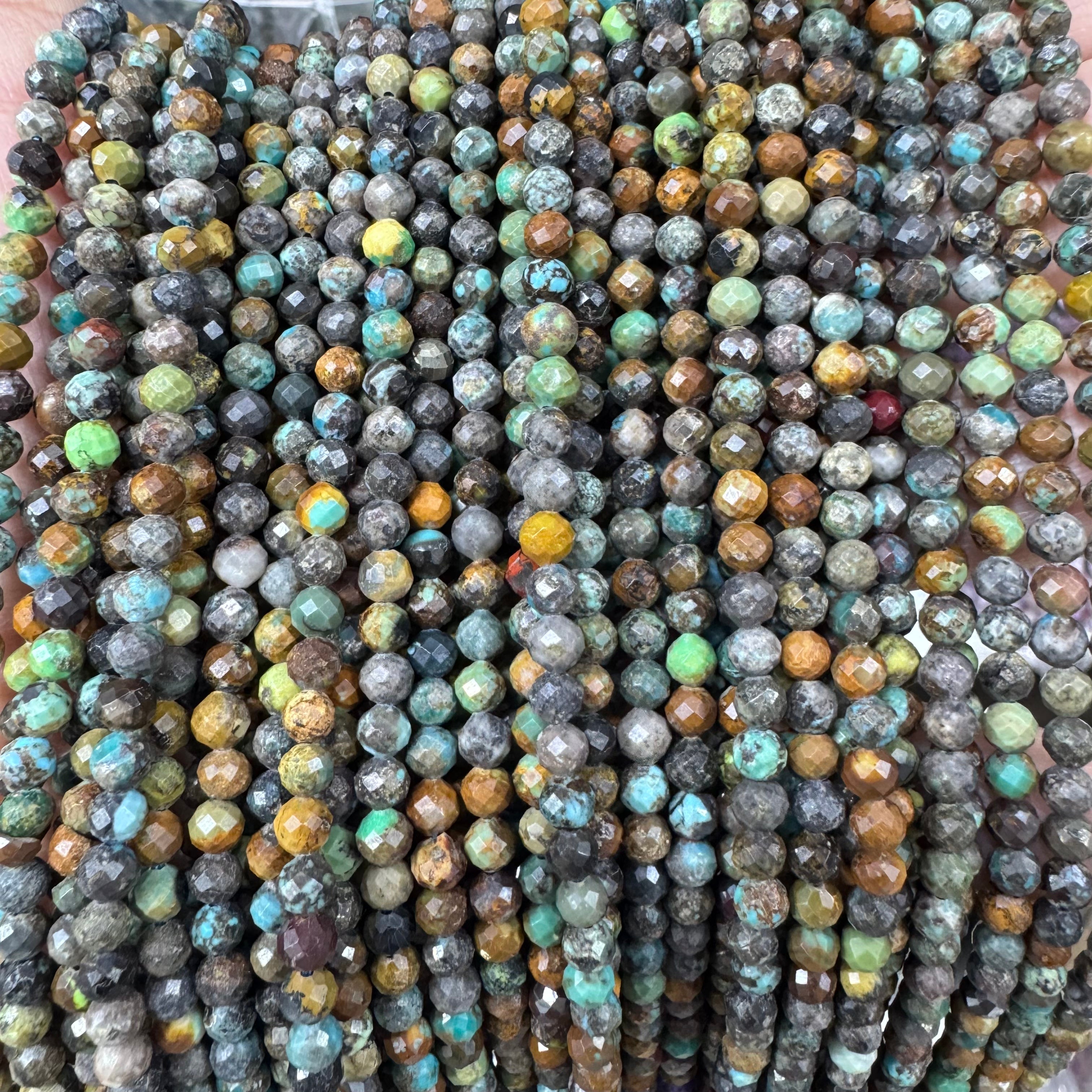Natural crystal faceted beads 4mm
