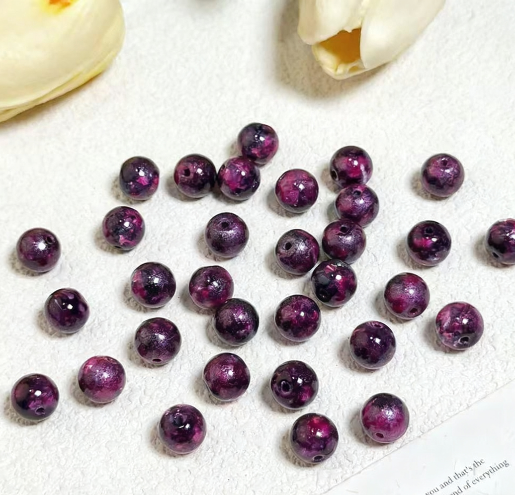 Oil painting beads (10mm 100pcs)