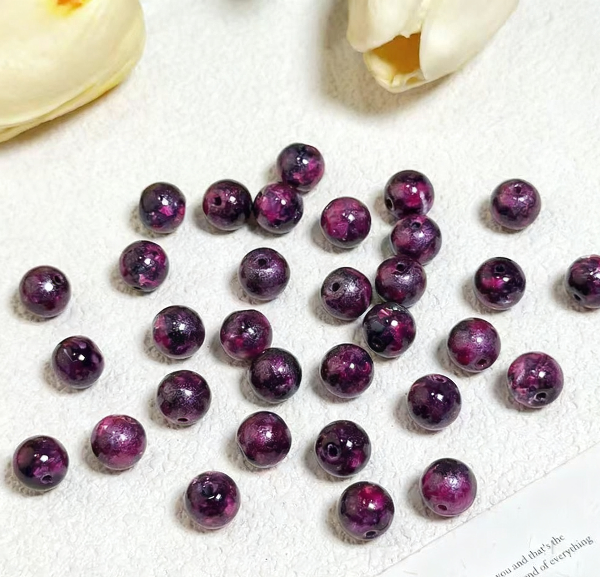 Oil painting beads (10mm 100pcs)