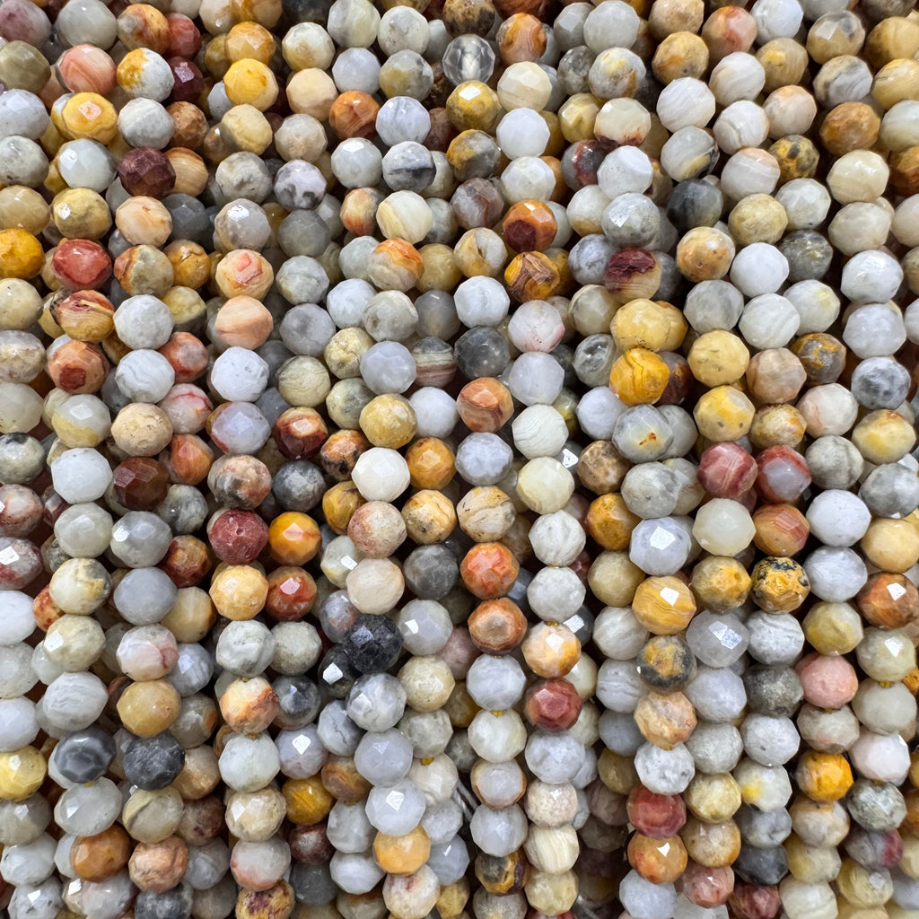 Natural crystal faceted beads 4mm