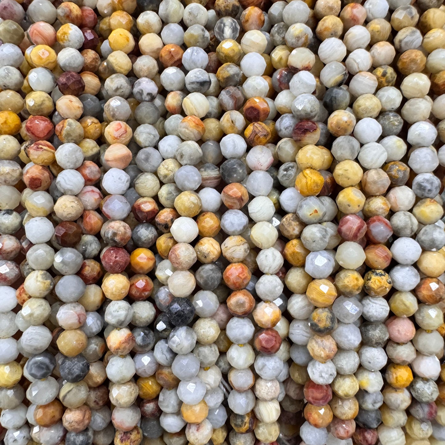 Natural crystal faceted beads 4mm