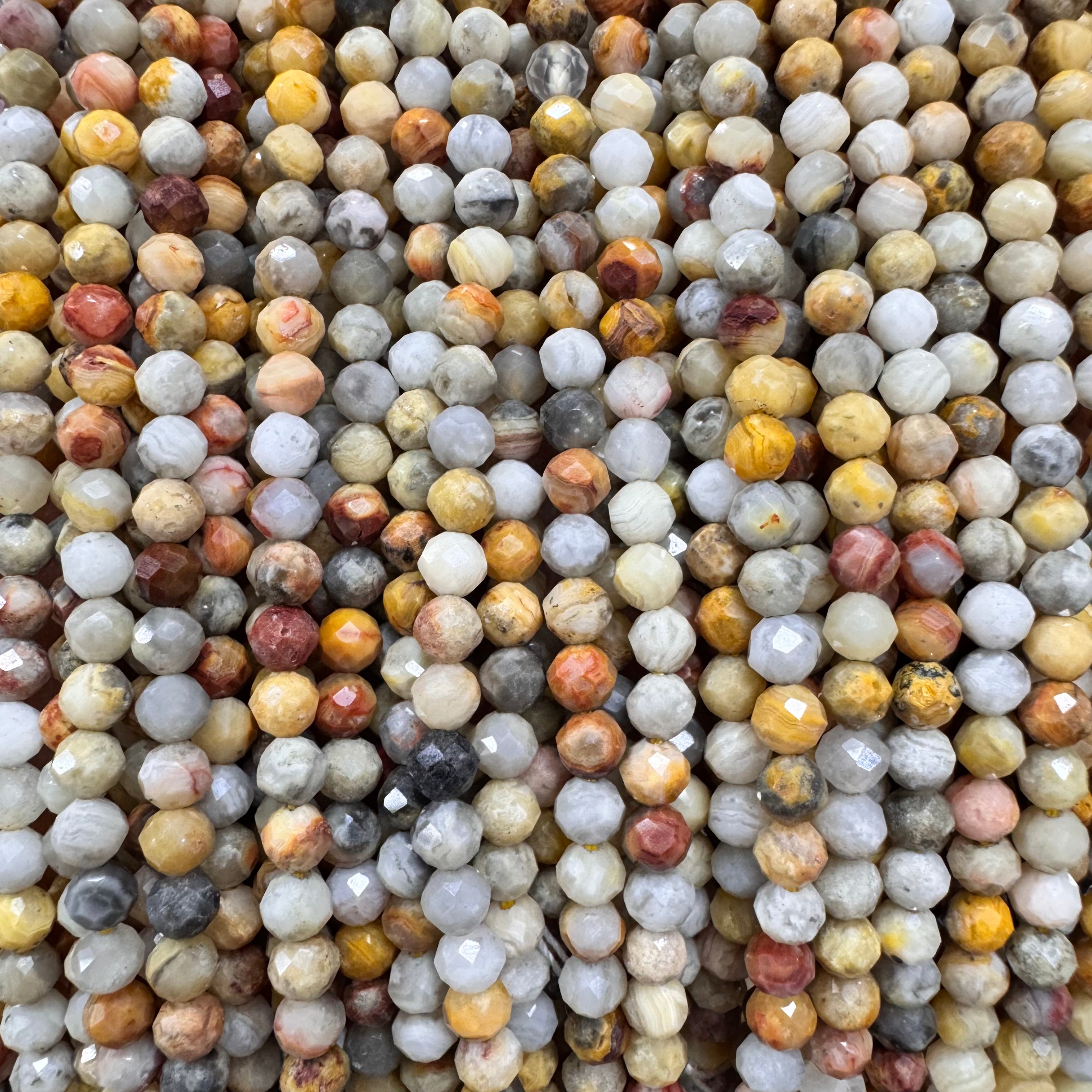 Natural crystal faceted beads 4mm
