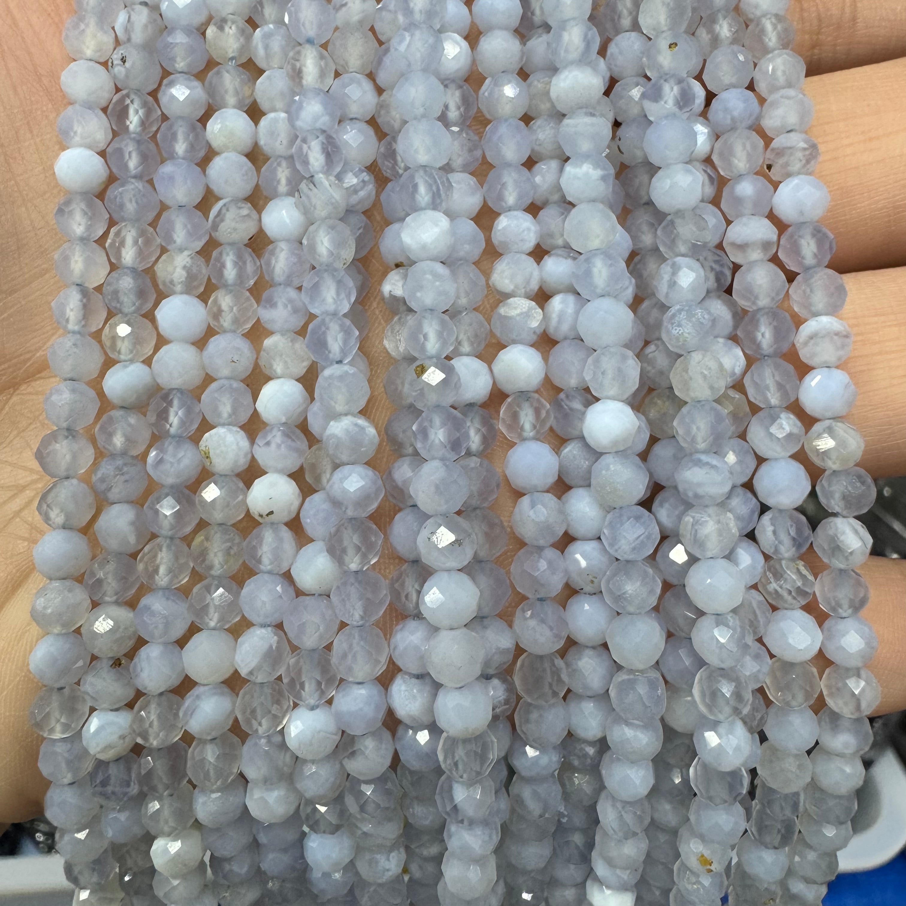 Natural crystal faceted beads 4mm