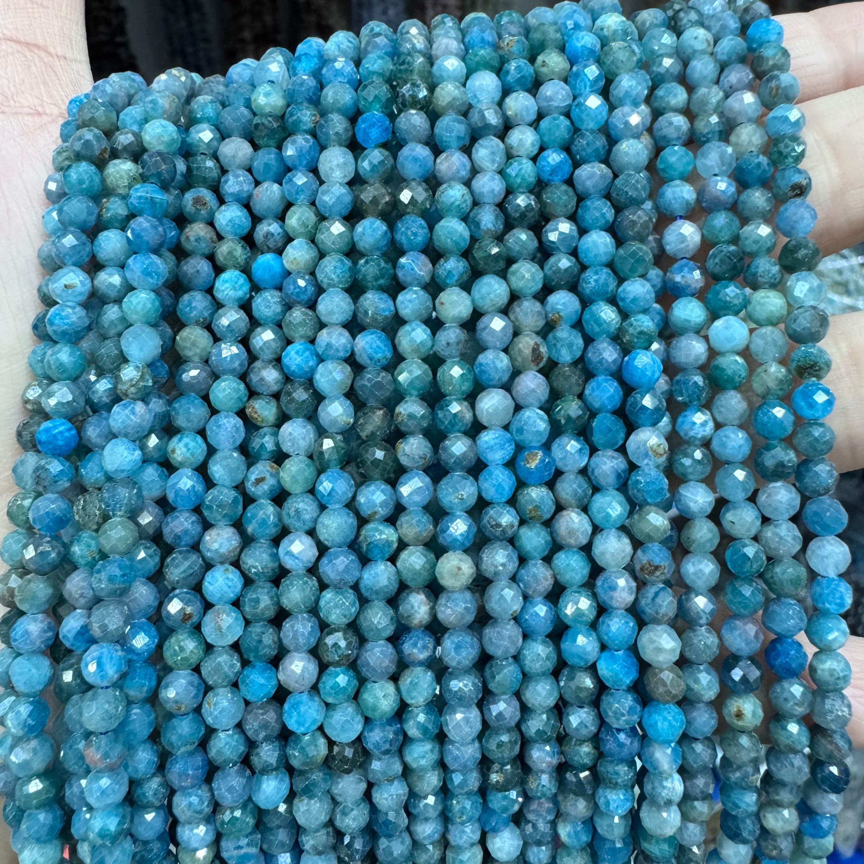 Natural crystal faceted beads 4mm