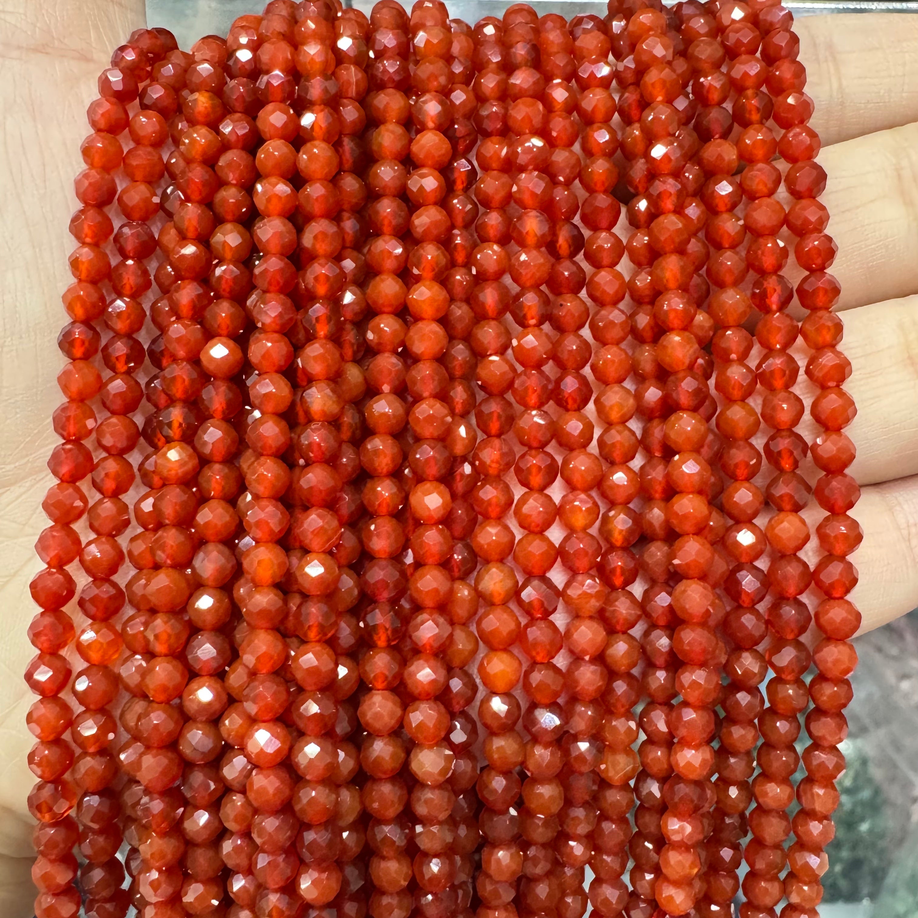 Natural crystal faceted beads 4mm