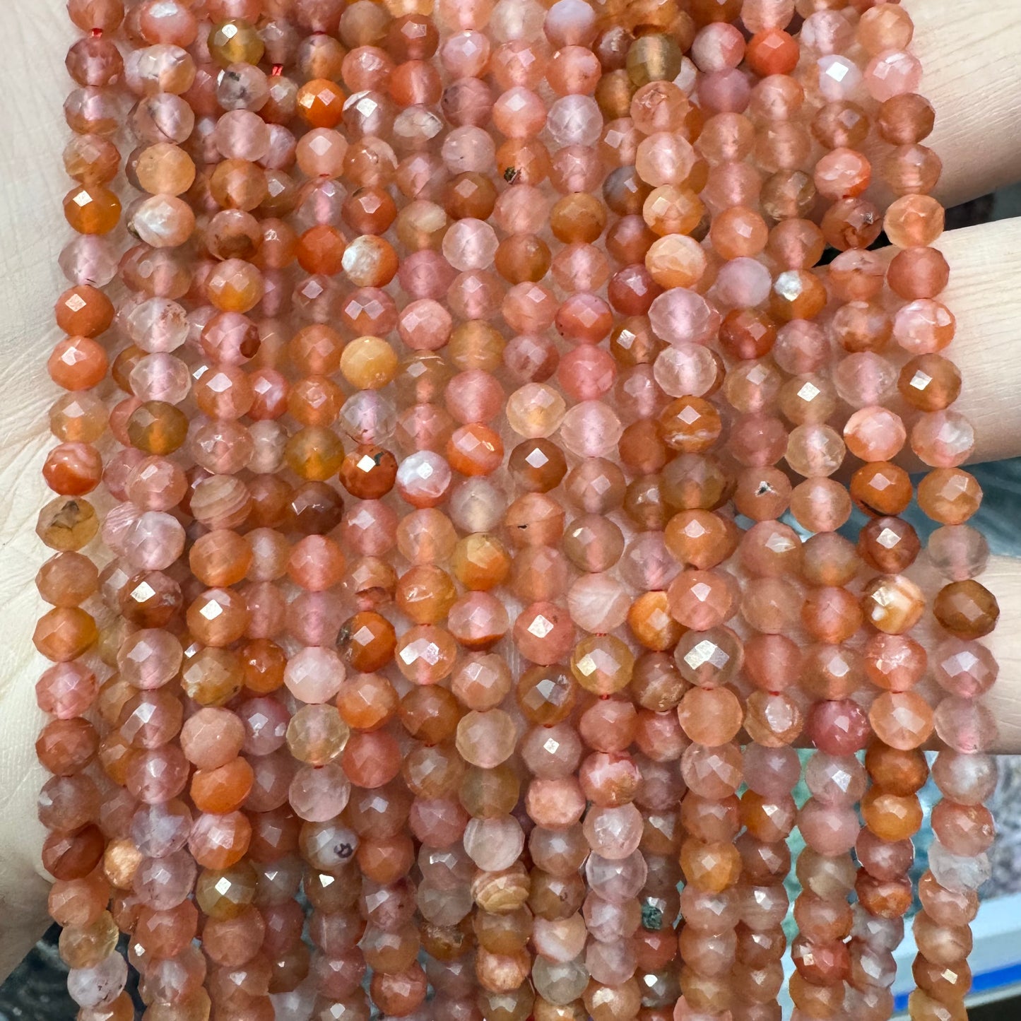 Natural crystal faceted beads 4mm