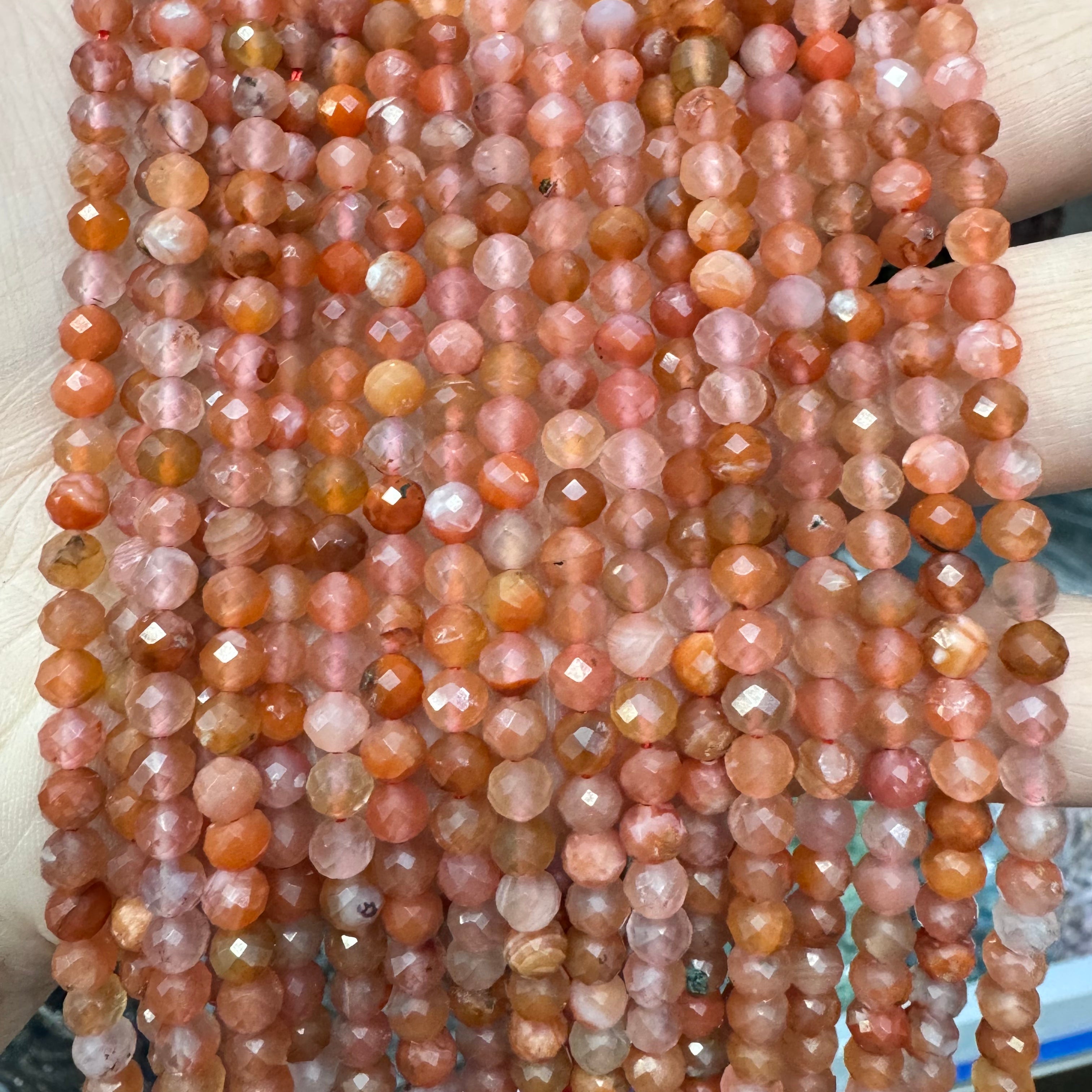 Natural crystal faceted beads 4mm