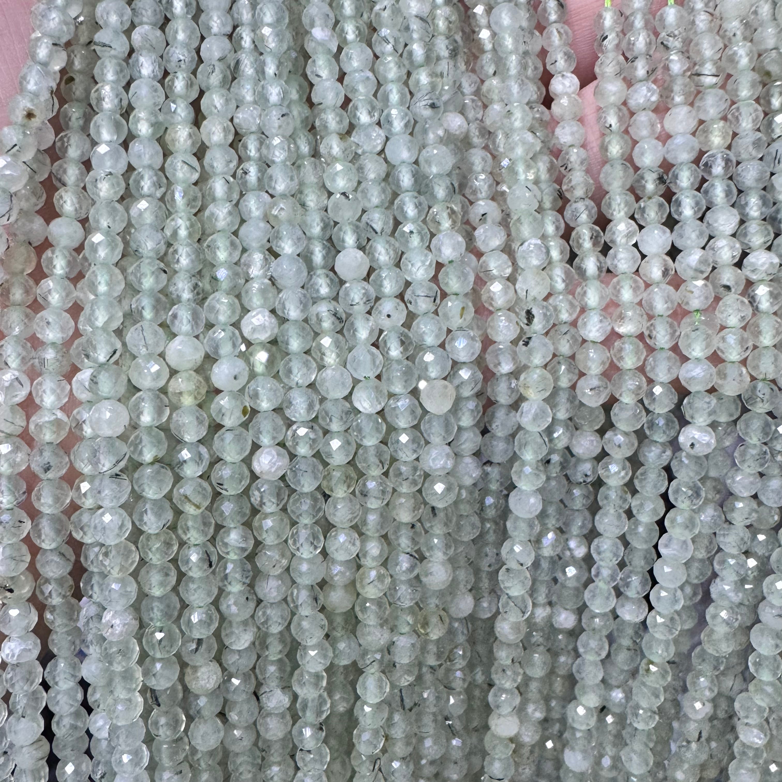 Natural crystal faceted beads 4mm