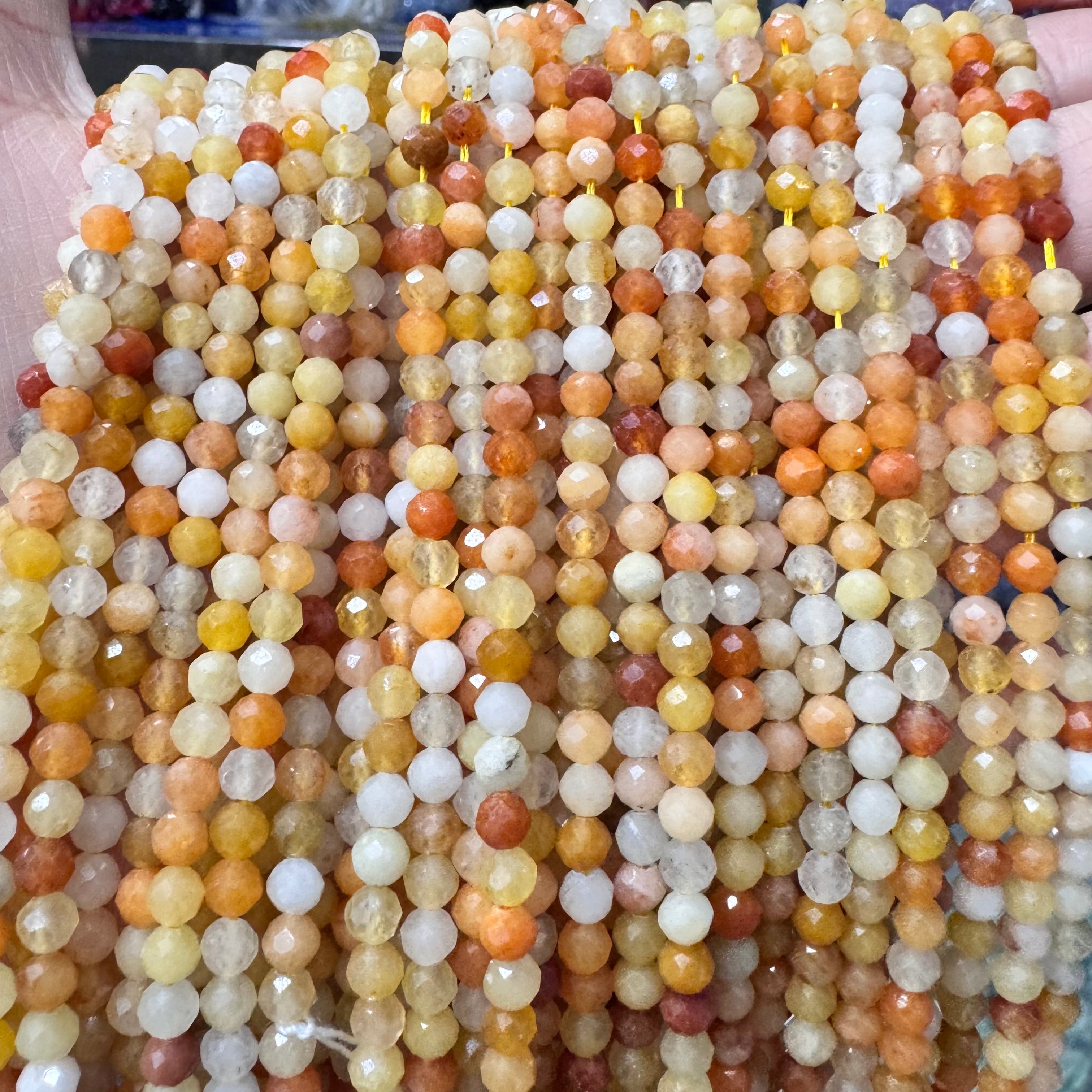 Natural crystal faceted beads 4mm