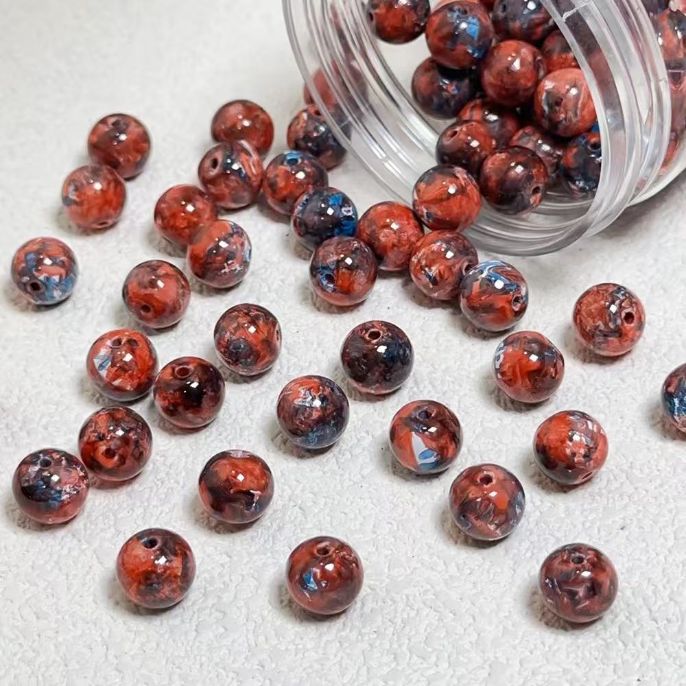 Oil painting beads (10mm 100pcs)
